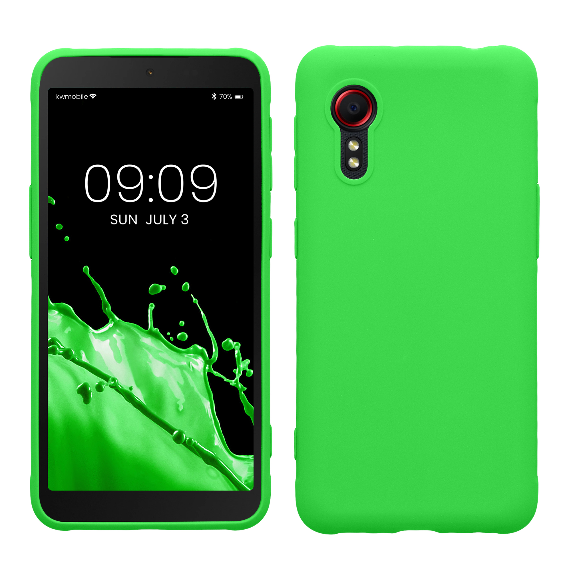 TPU kryt pro Samsung Galaxy XCover 5, nárazuvzdorný, pro bezdrátové nabíjení kwmobile ‑ neonově zelená