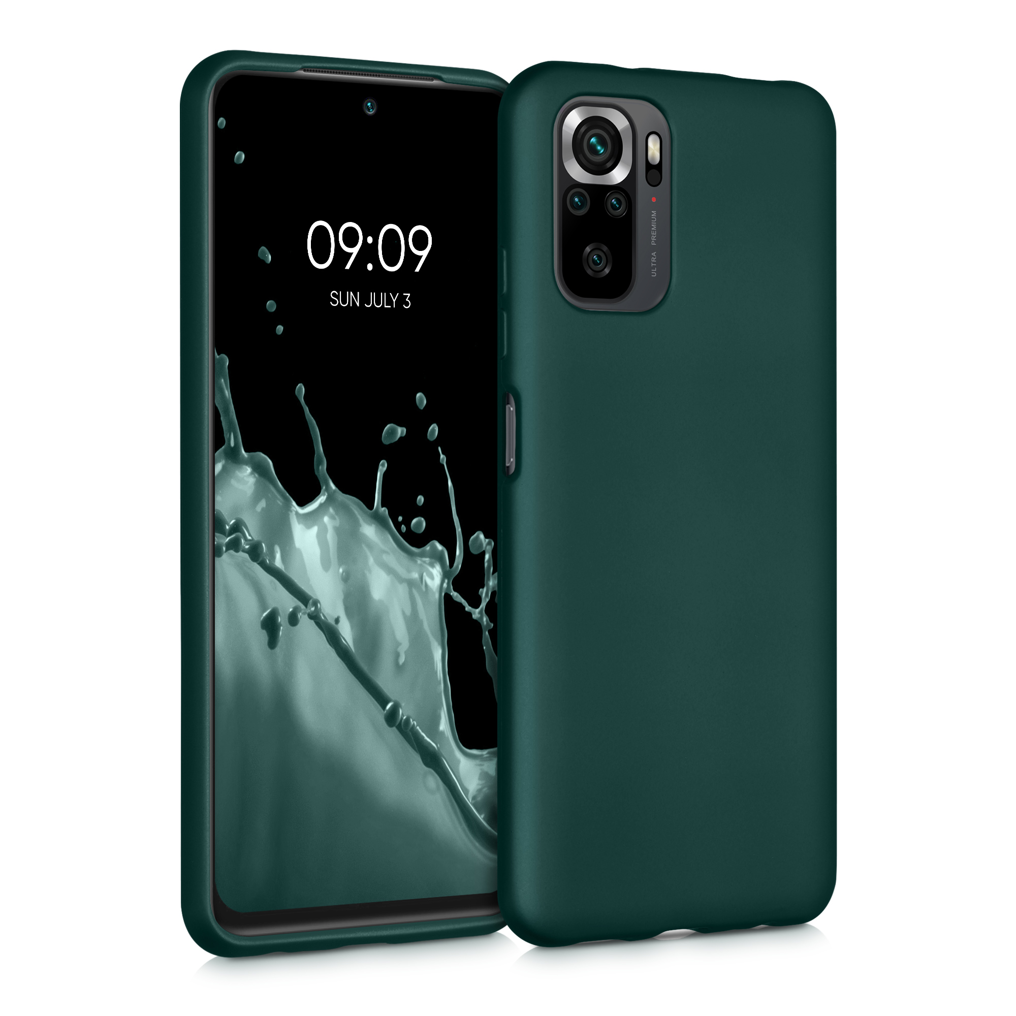 Kryt Xiaomi Redmi Note 10 metalický TPU metalická modrozelená kwmobile