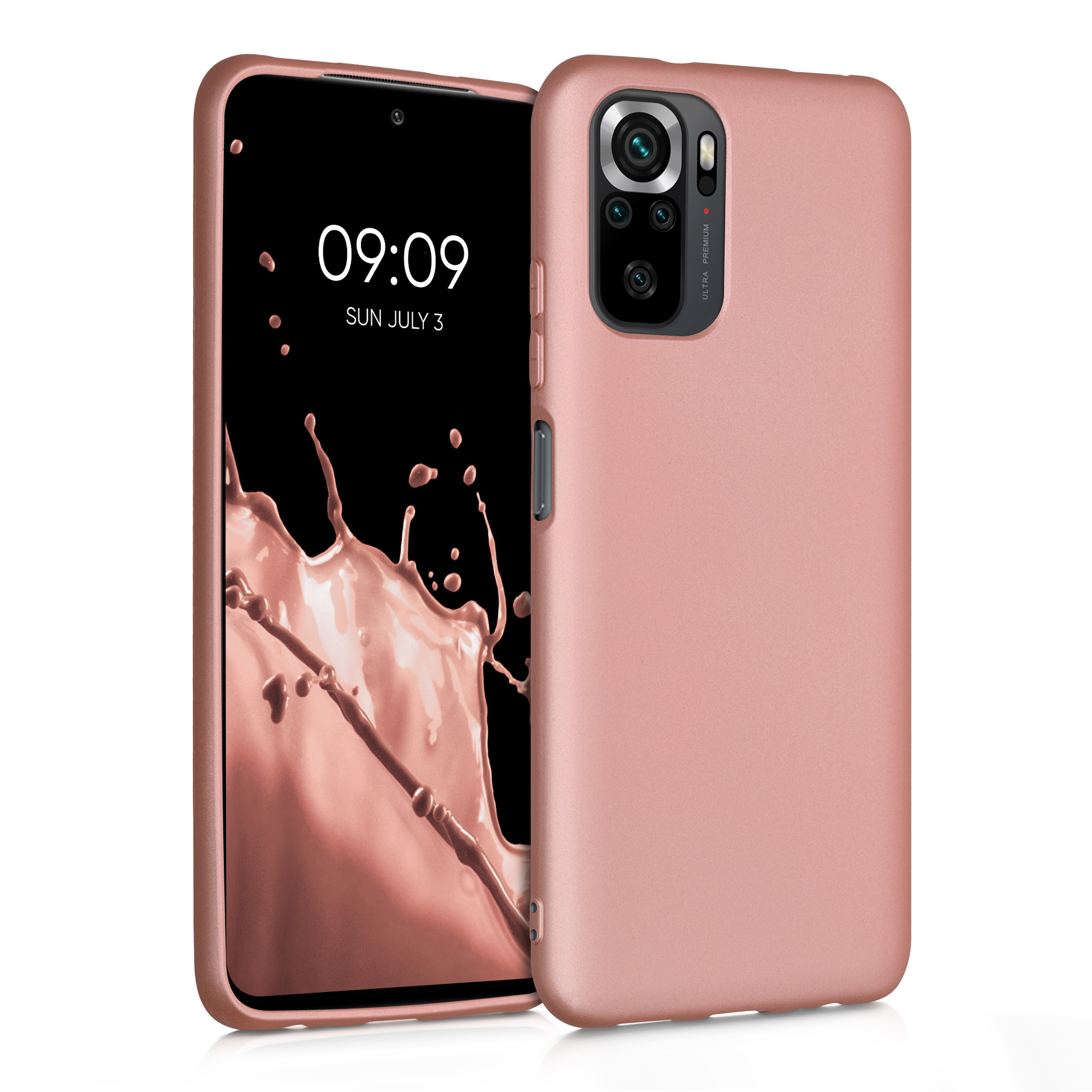 Kryt Xiaomi Redmi Note 10 metalický TPU metalická růžovo-zlatá kwmobile