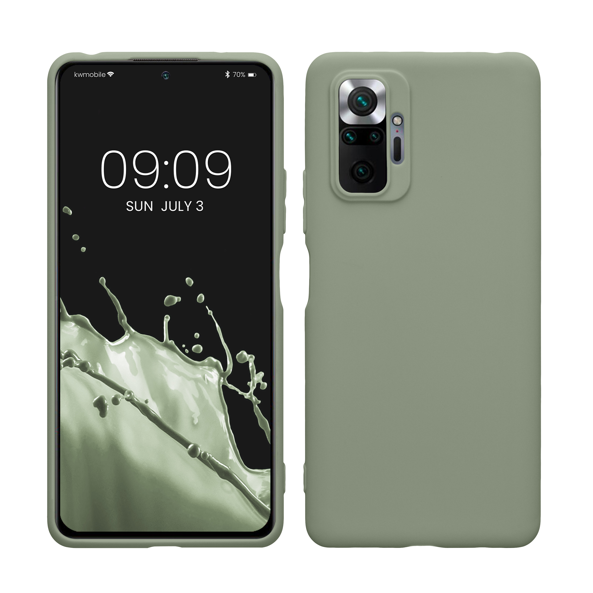 Kryt Xiaomi Redmi Note 10 Pro silikonový TPU šedozelená kwmobile