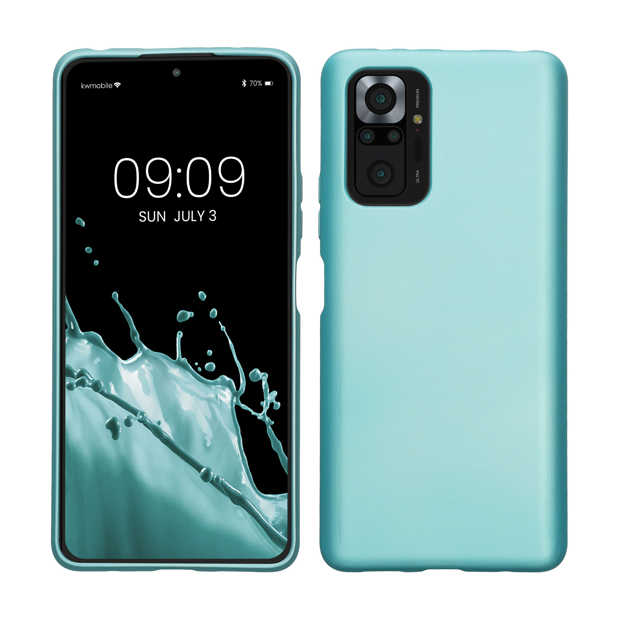Kryt na mobil Xiaomi Redmi Note 10 Pro, tenký - kwmobile, metalický mátově zelený