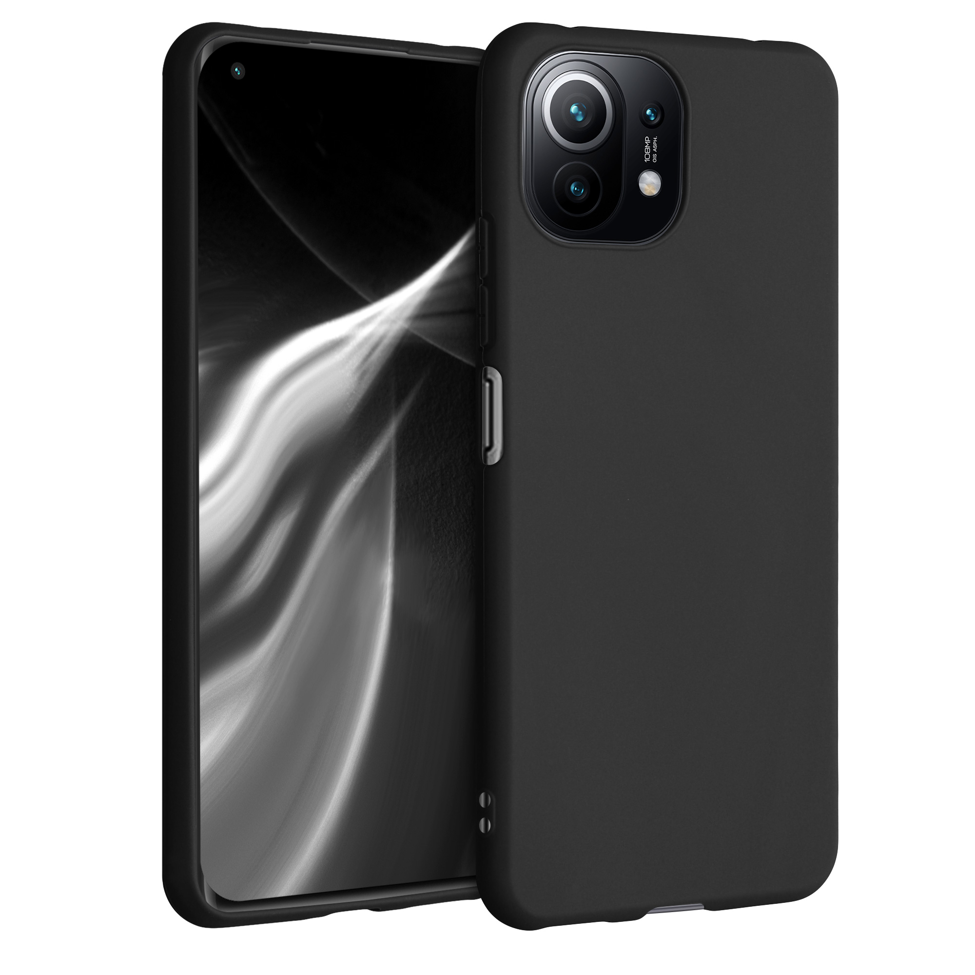 Matný TPU kryt pro Xiaomi 11 Lite (5G) NE / Mi 11 Lite (5G), nárazuvzdorný, pro bezdrátové nabíjení kwmobile ‑ matná černá