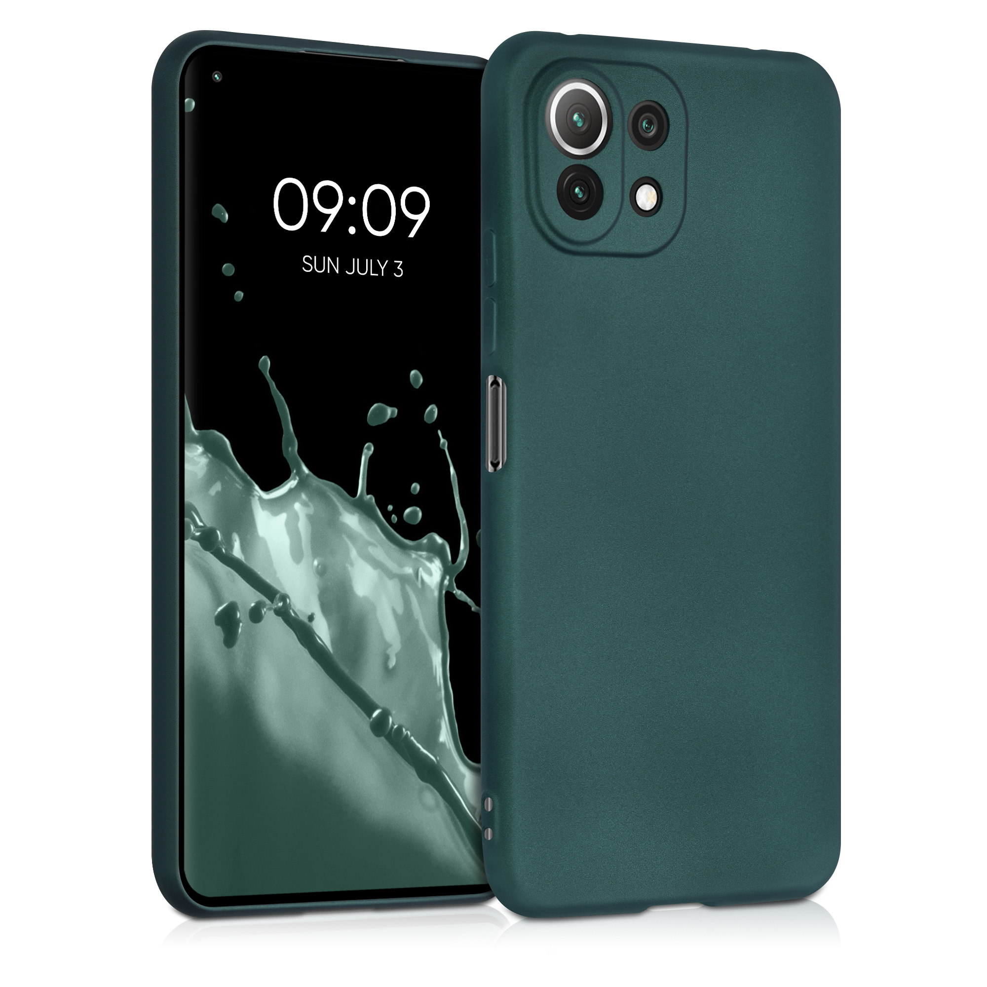 Metalický kryt na mobil Xiaomi 11 Lite NE kwmobile metalicky modrozelený