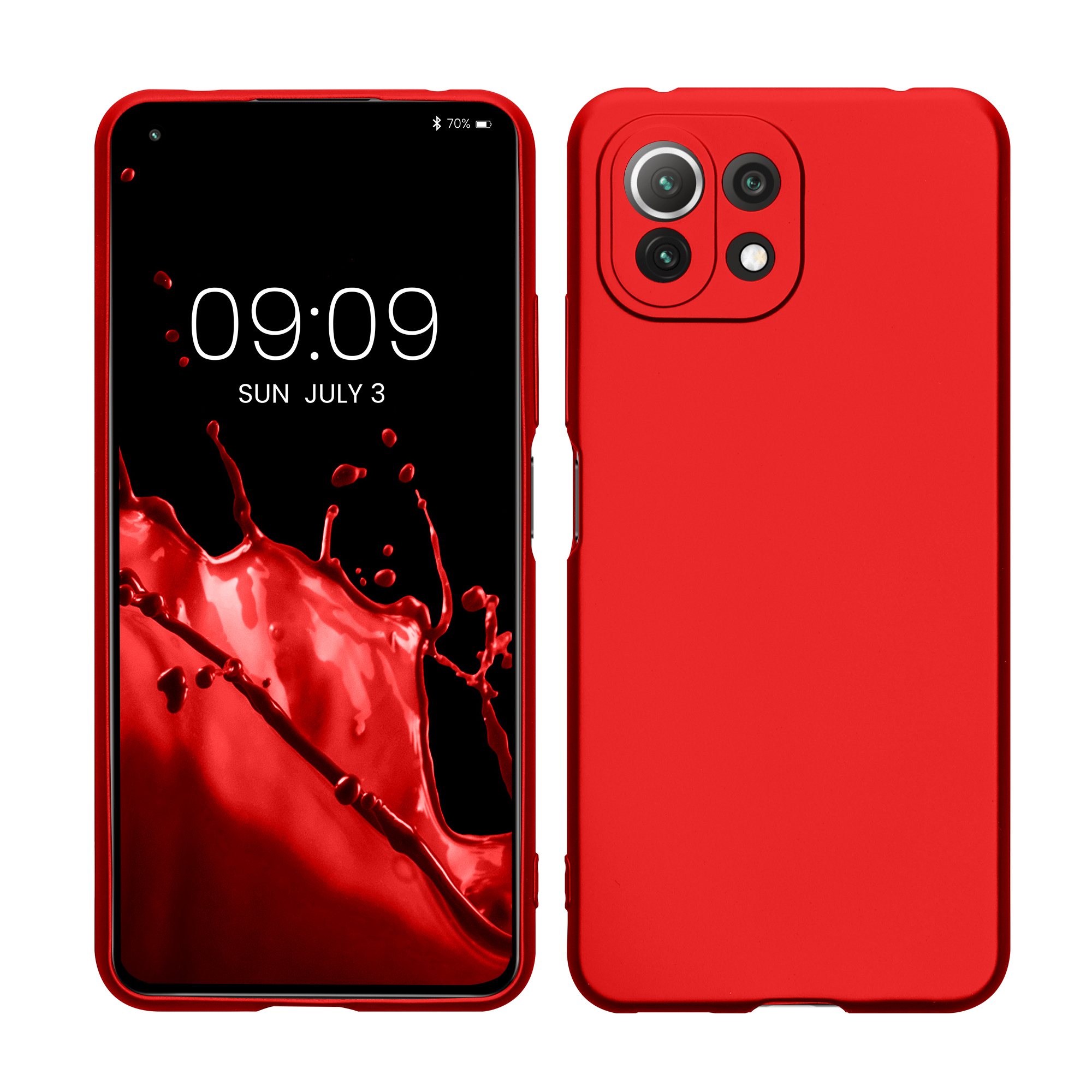 Metalický kryt na mobil Xiaomi 11 Lite NE metalicky tmavě červený
