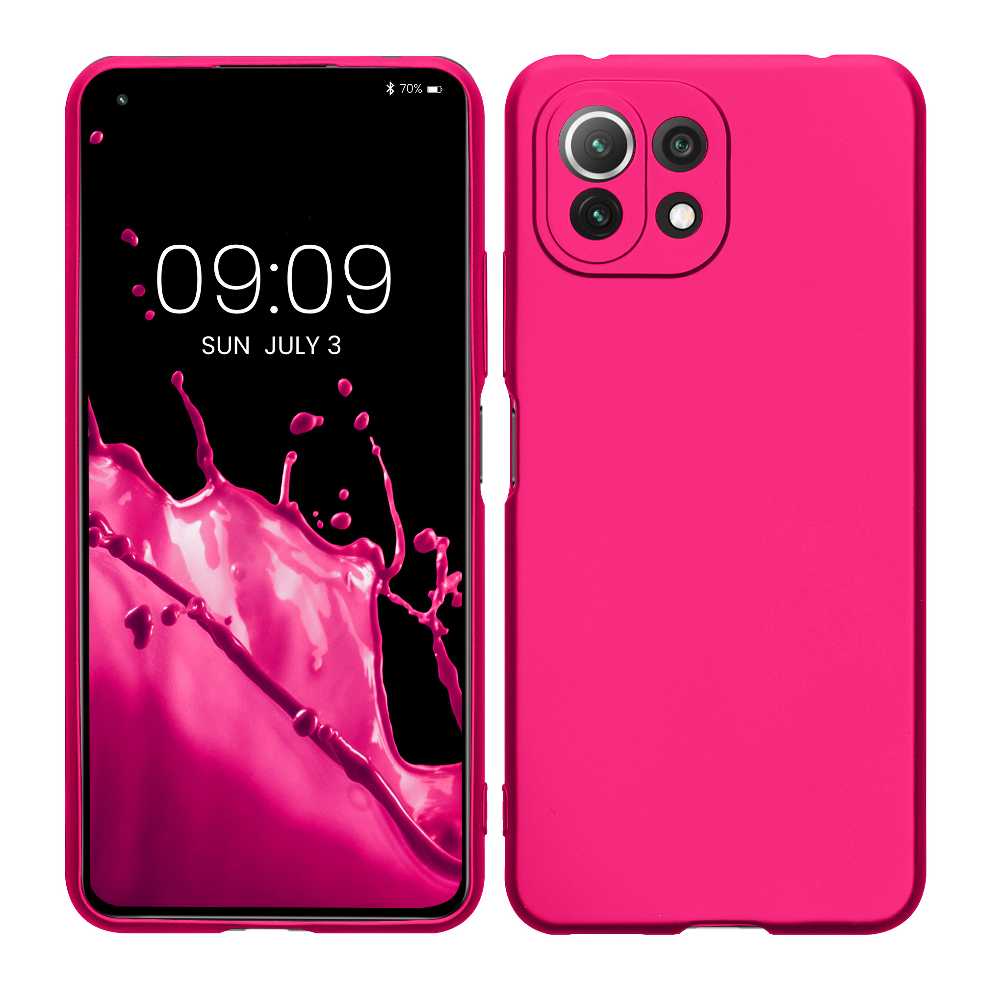 Metalický kryt na mobil Xiaomi 11 Lite NE kwmobile metalicky růžový
