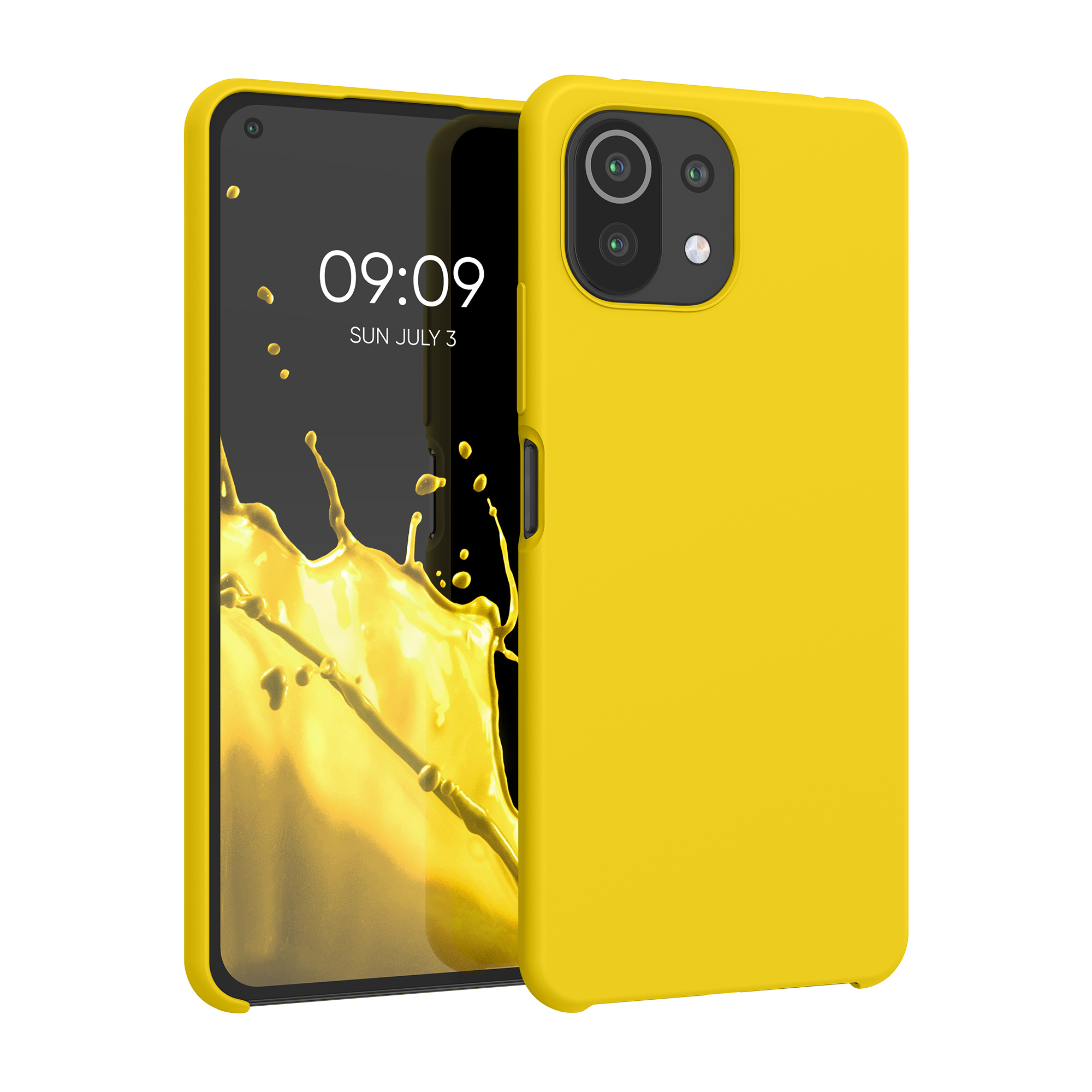 Silikonový kryt pro Xiaomi 11 Lite (5G) NE / Mi 11 Lite (5G), nárazuvzdorný, pro bezdrátové nabíjení kwmobile ‑ zářivě žlutá