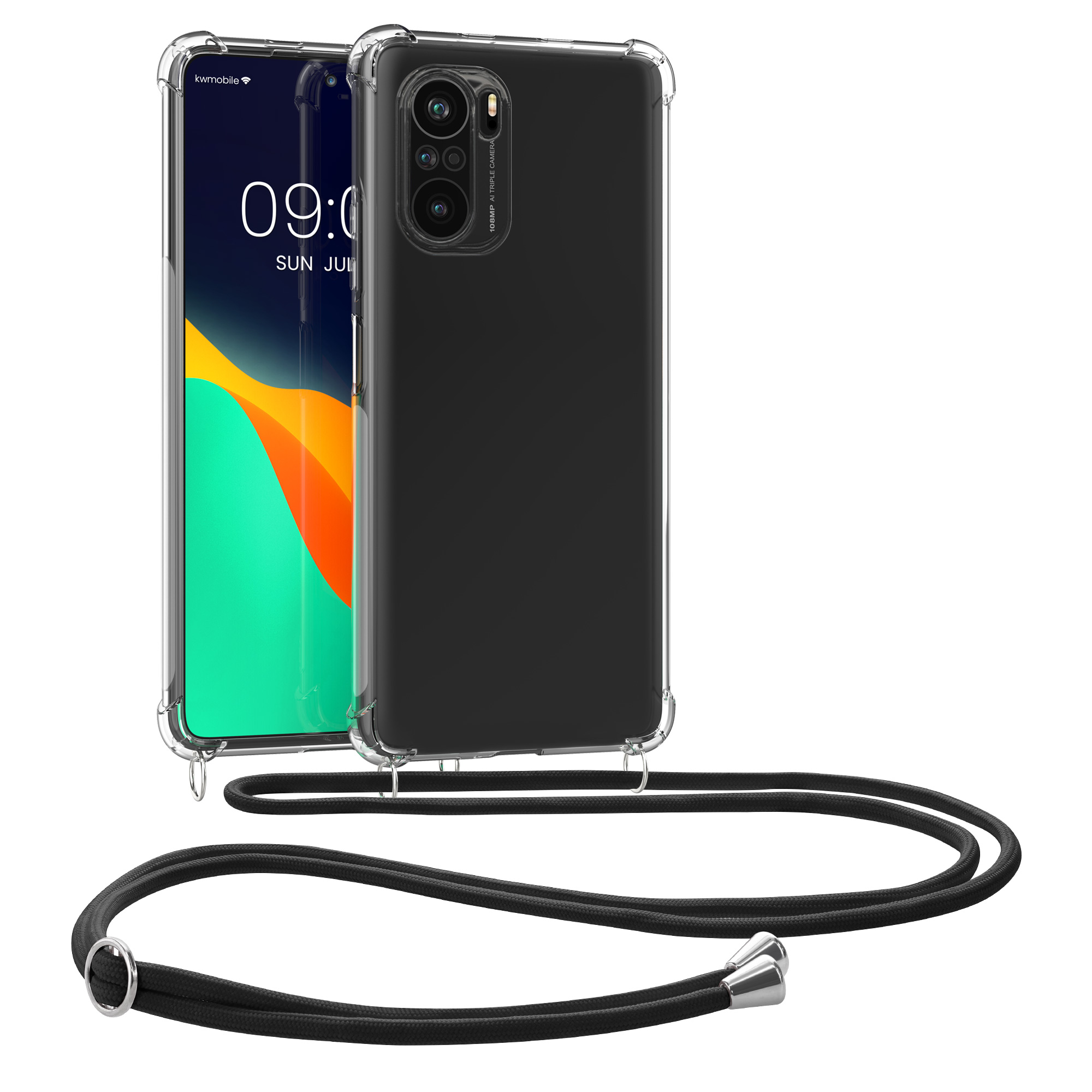 Crossbody kryt kwmobile Xiaomi Mi 11i / Poco F3, černá / transparentní