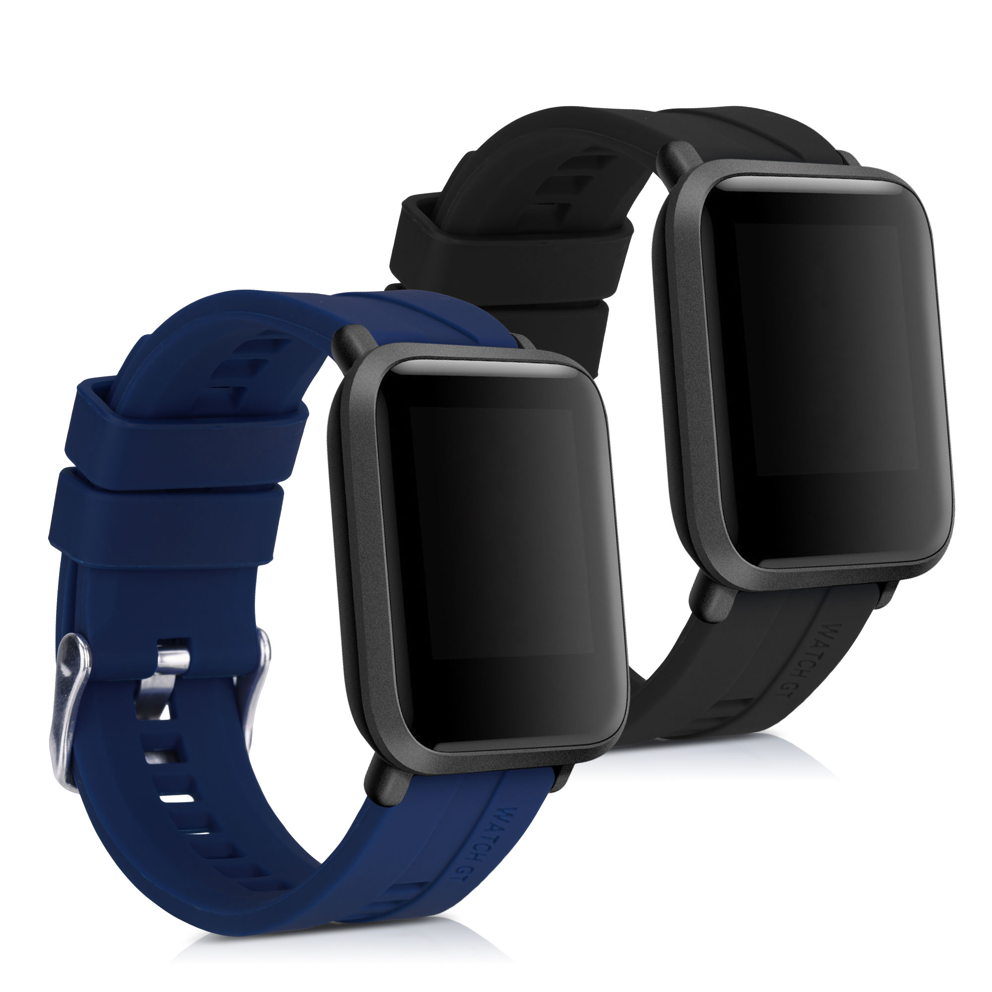 Řemínky pro Huami Amazfit Bip / Bip Lite kwmobile silikonové - černá / tmavě modrá