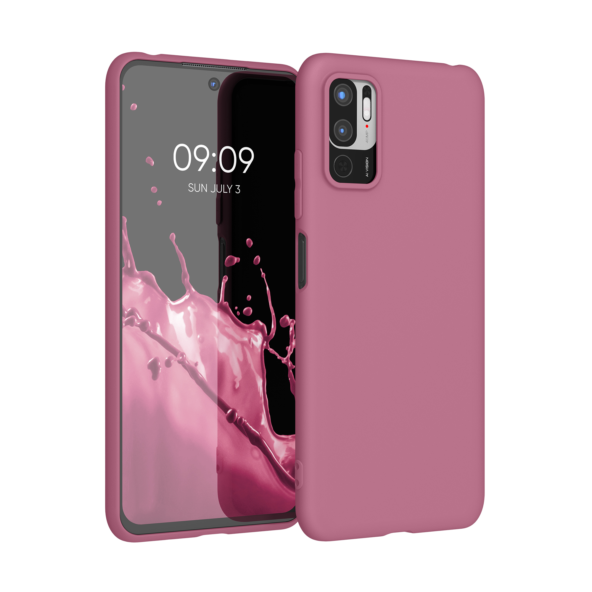 Kryt Xiaomi Redmi Note 10 5G silikonový TPU červená kwmobile