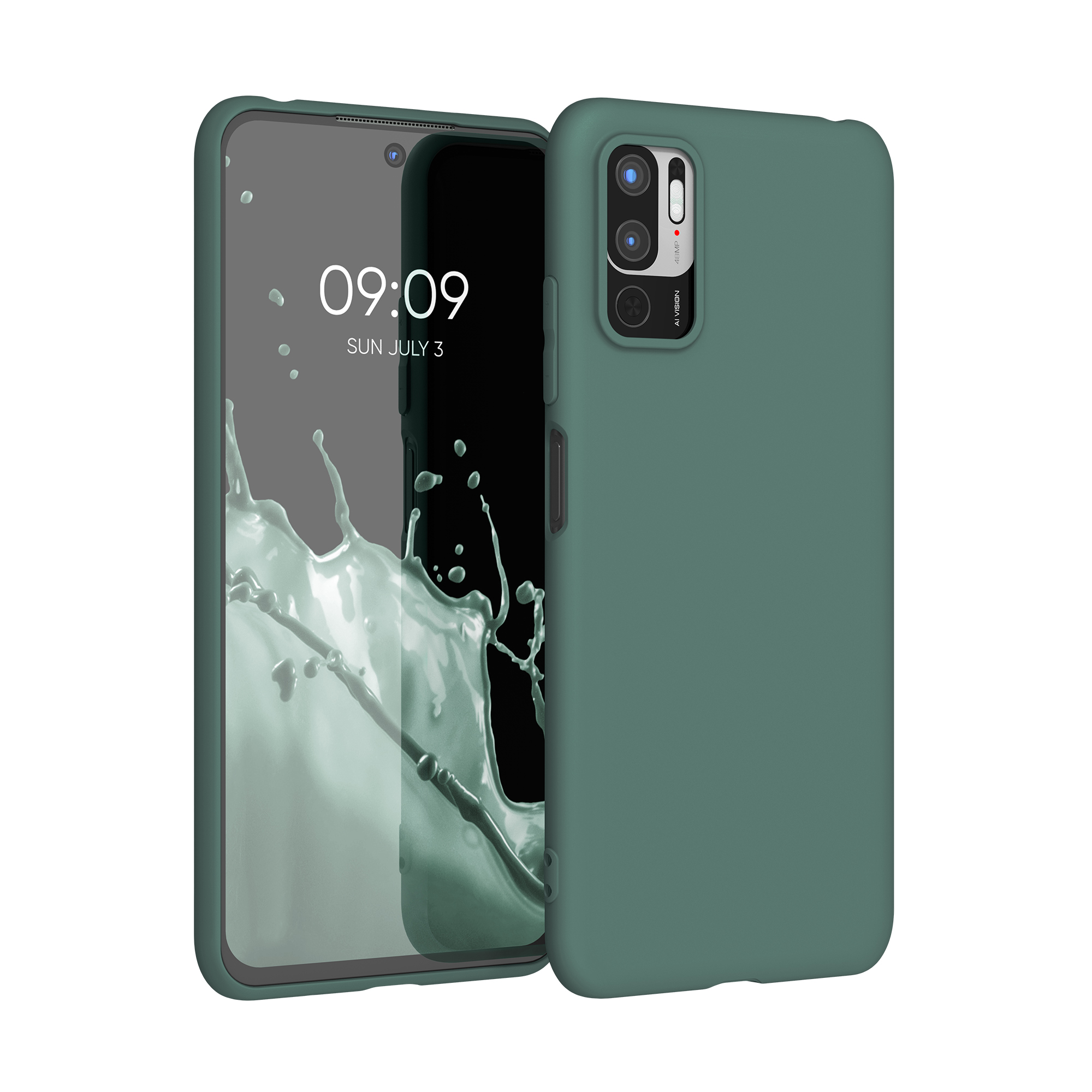 Kryt Xiaomi Redmi Note 10 5G silikonový TPU modrozelená kwmobile