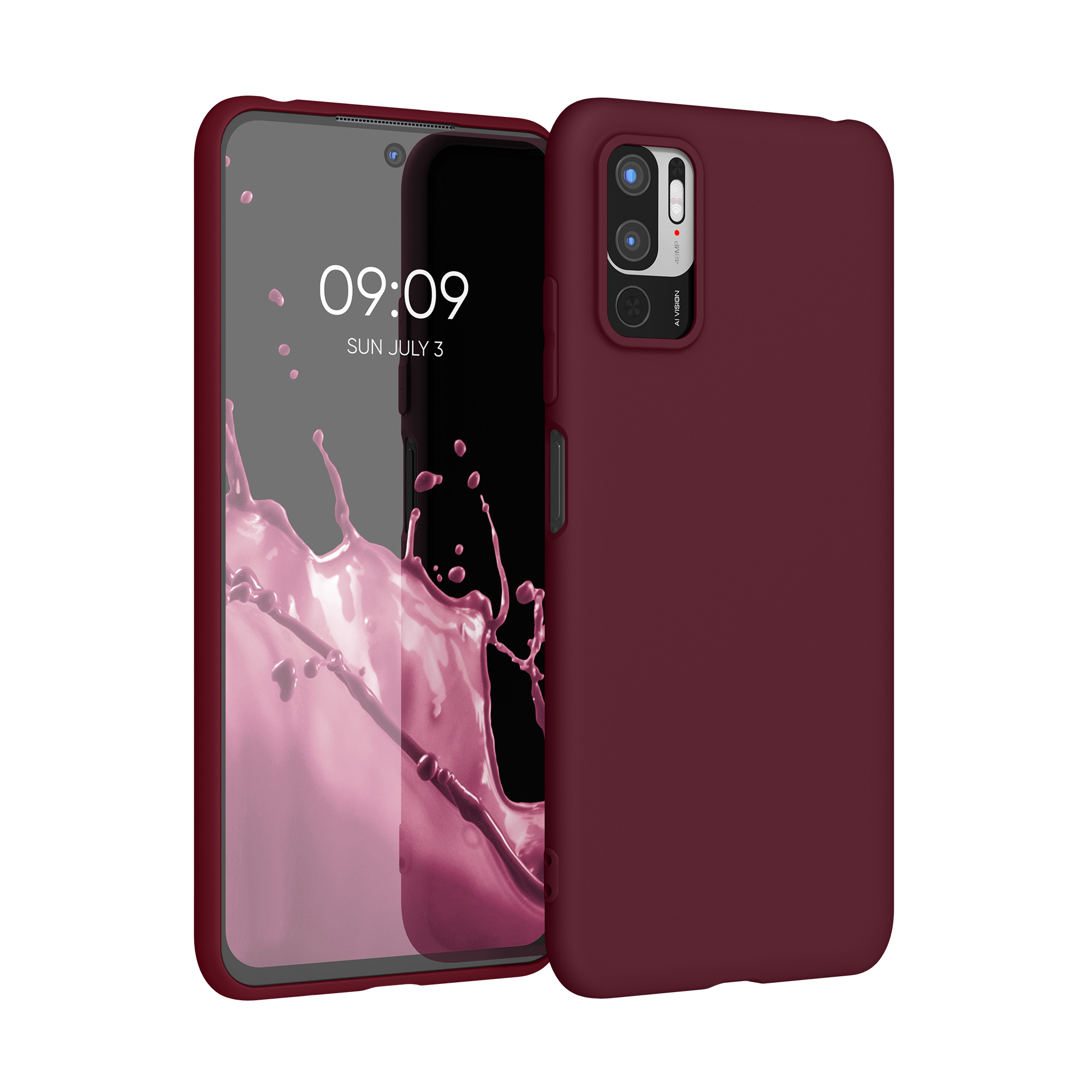 Kryt Xiaomi Redmi Note 10 5G silikonový TPU červená kwmobile