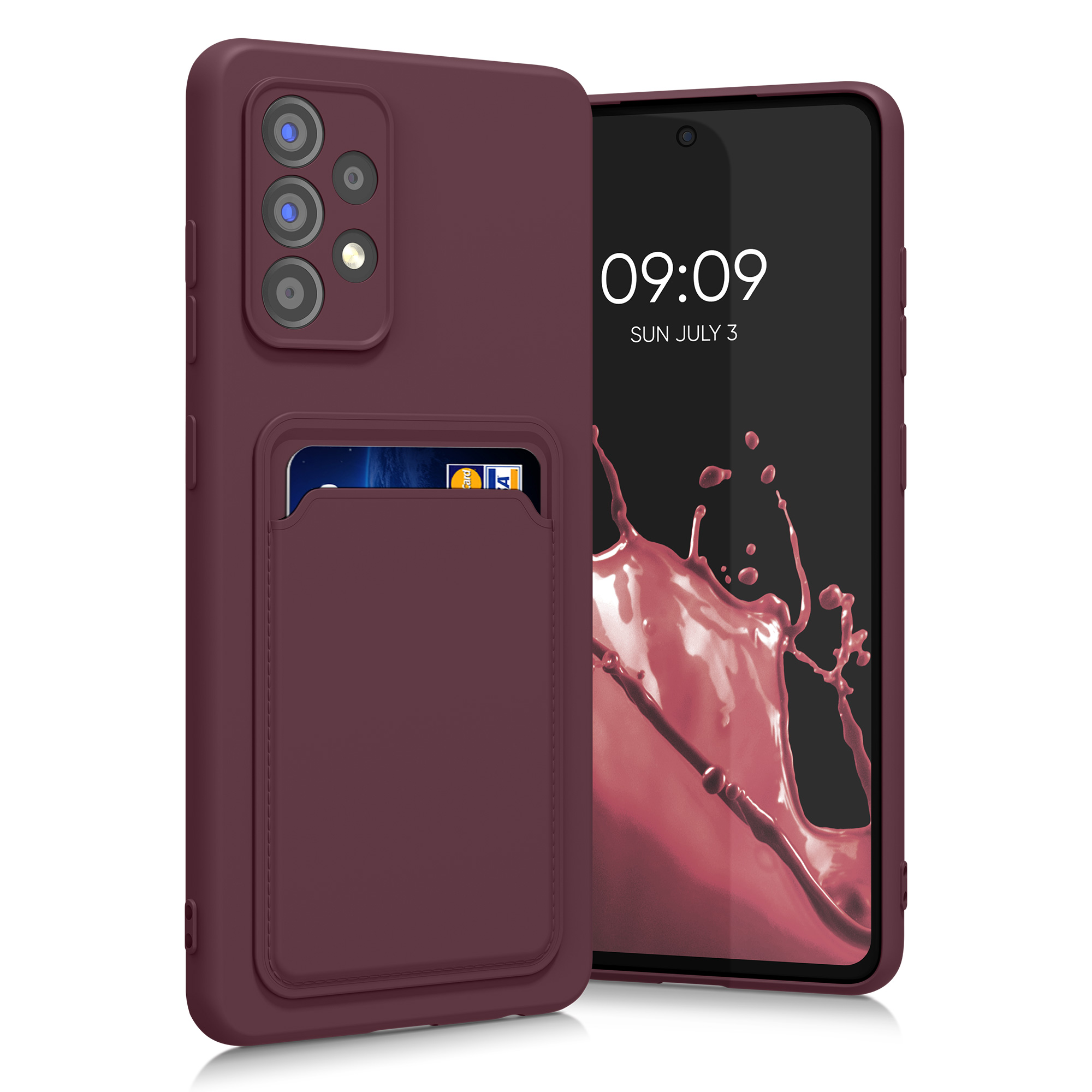 Kryt na mobil Samsung Galaxy A52 / A52 5G / A52s 5G kwmobile TPU s přihrádkou na kartu Rezavě červená