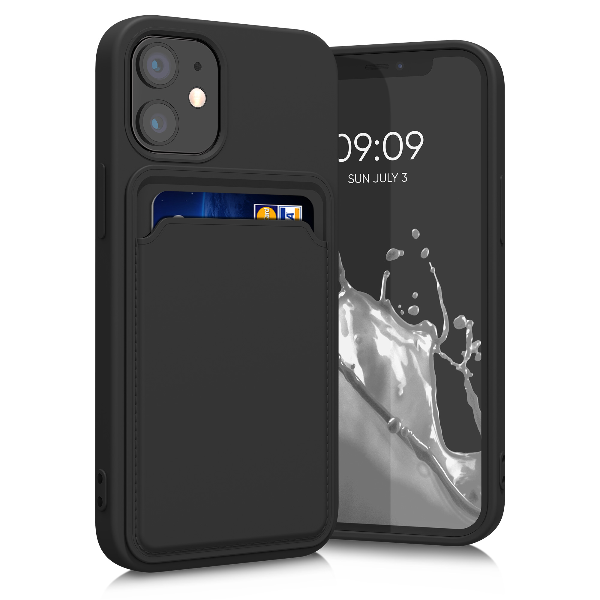 Kryt s přihrádkou kwmobile pro iPhone 12 mini - černá