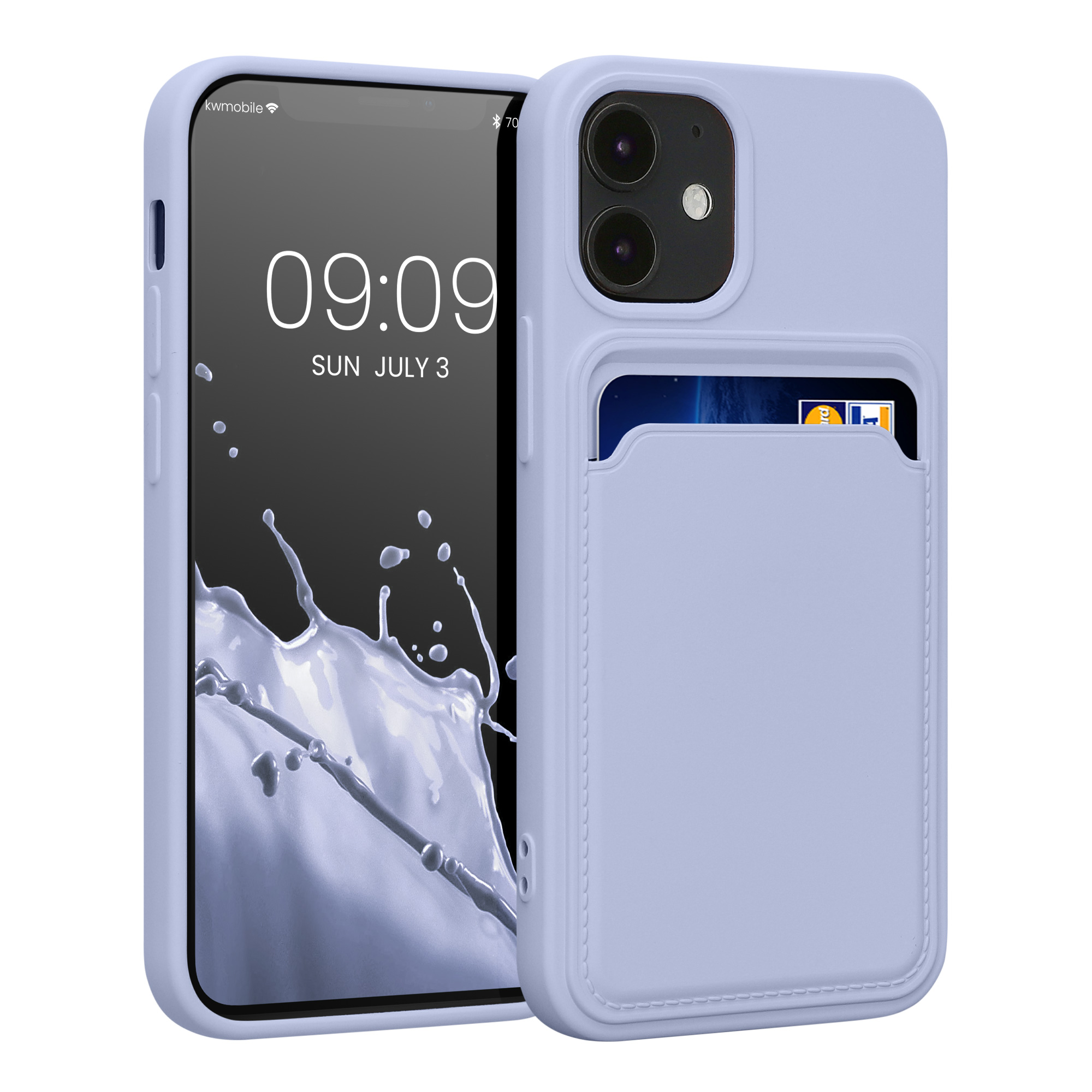 Peněženkové pouzdro na mobil Apple iPhone 12 mini - kwmobile, levandulové