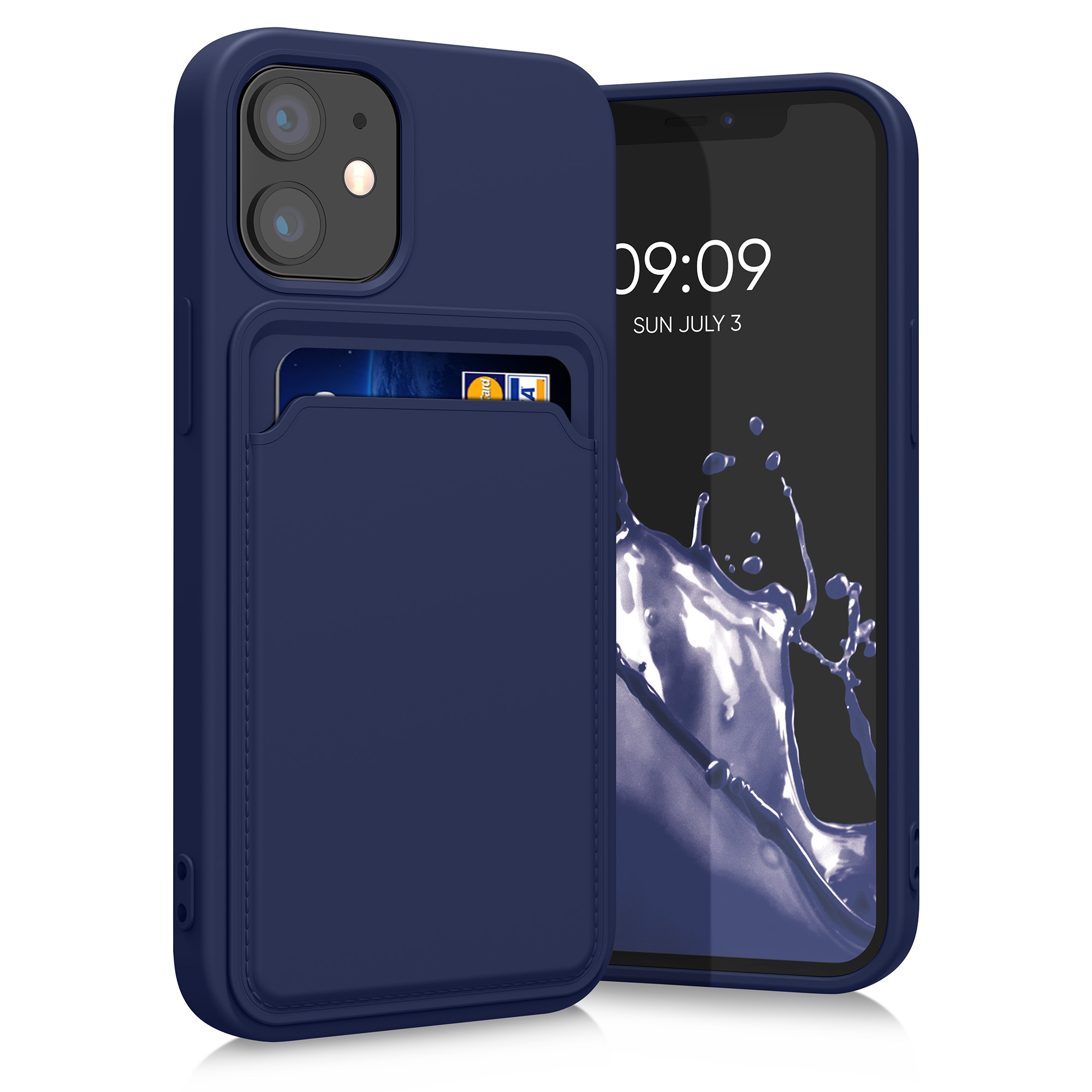 Kryt s přihrádkou kwmobile pro iPhone 12 mini - dark Blue