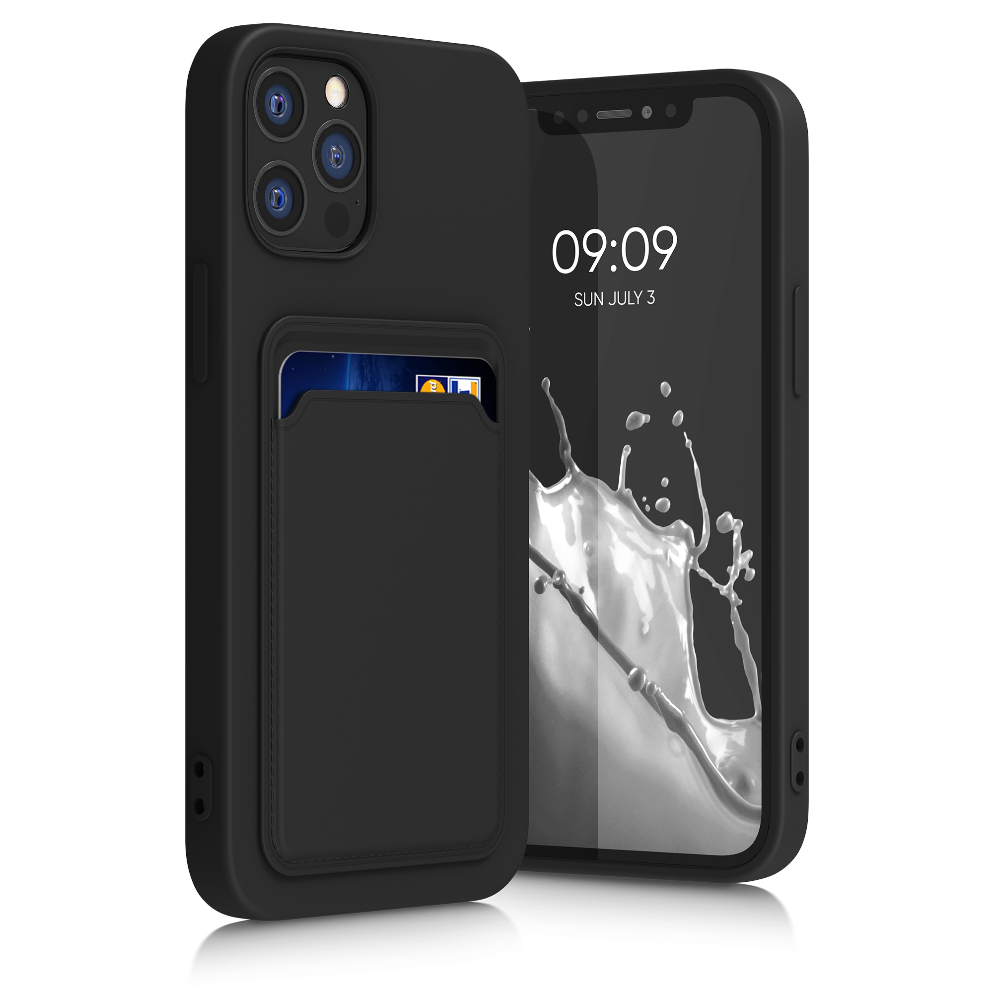 Kryt s přihrádkou kwmobile pro iPhone 12 / iPhone 12 Pro - černá