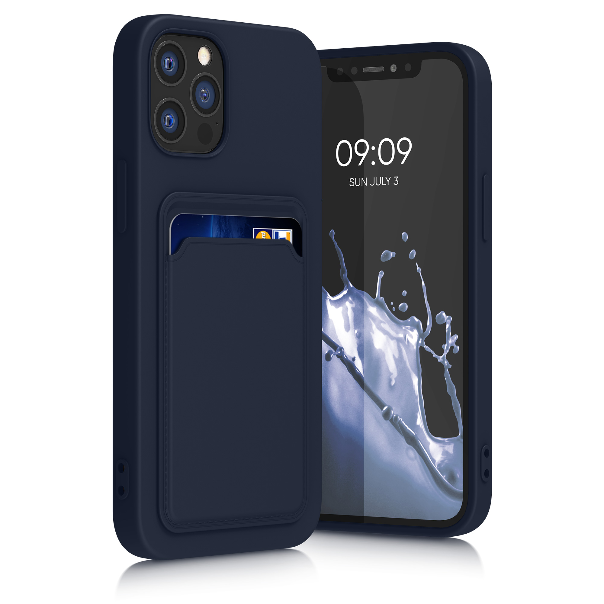 Kryt na mobil kwmobile iPhone 12 / iPhone 12 Pro - karta, tmavě modrá