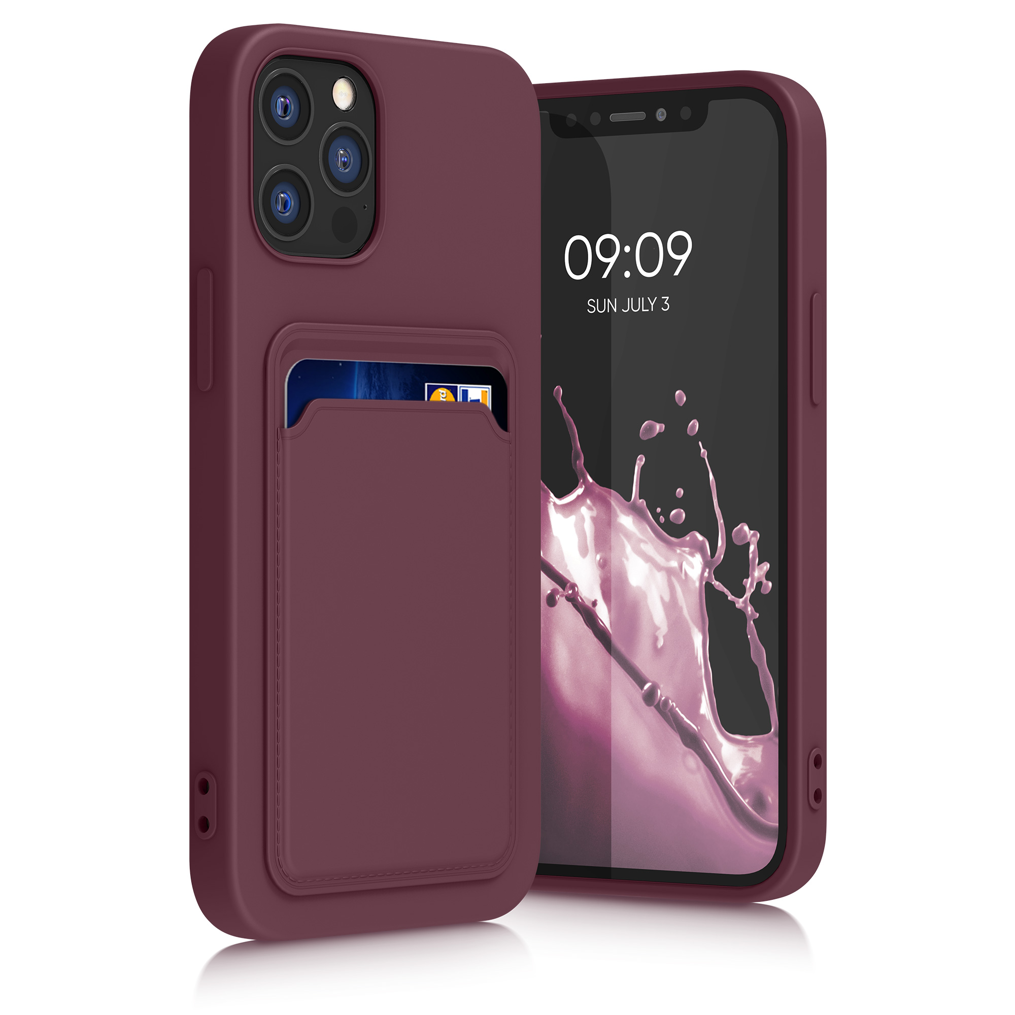 Kryt s přihrádkou kwmobile pro iPhone 12 / iPhone 12 Pro - tawny červená