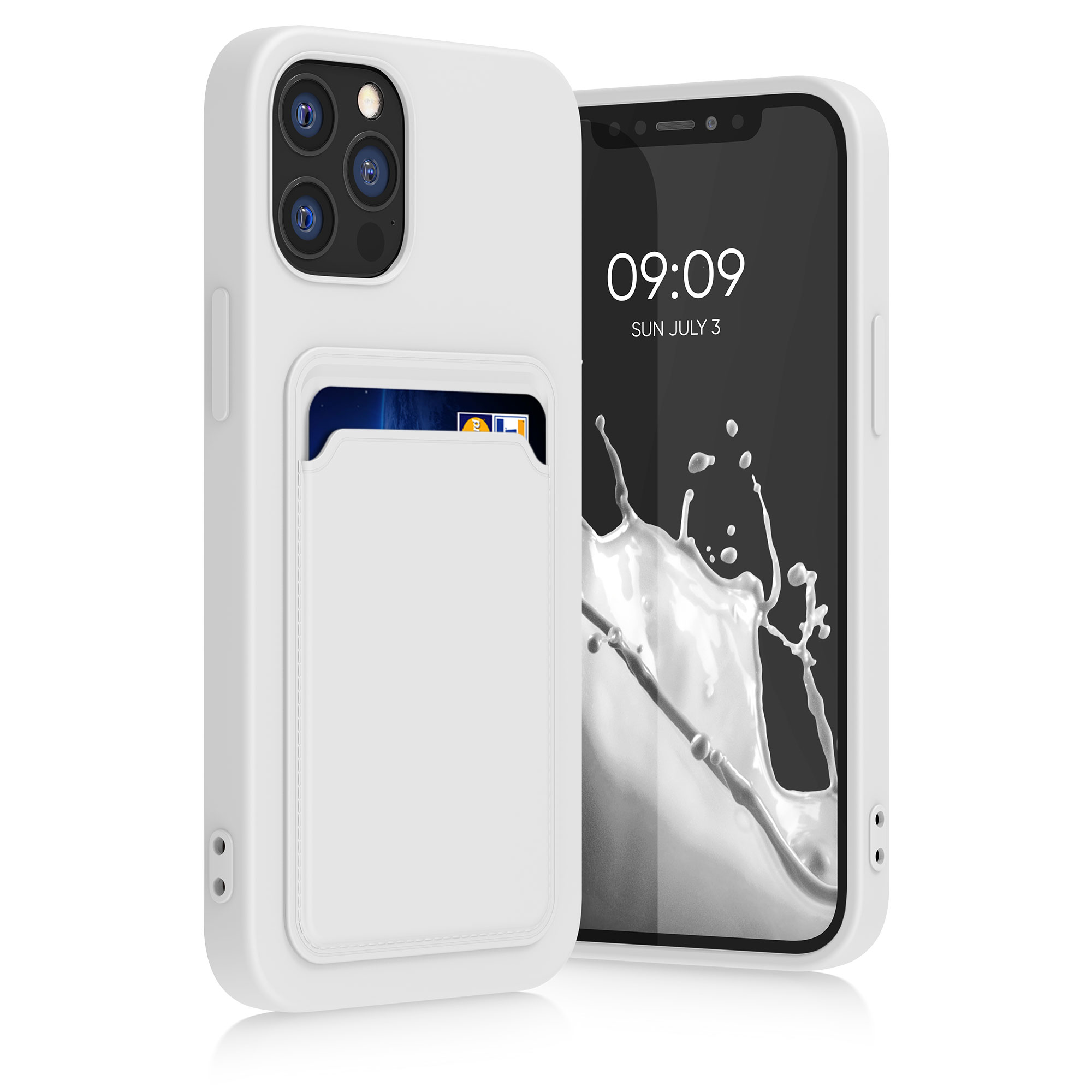 Kryt s přihrádkou kwmobile pro iPhone 12 / iPhone 12 Pro - bílá matná