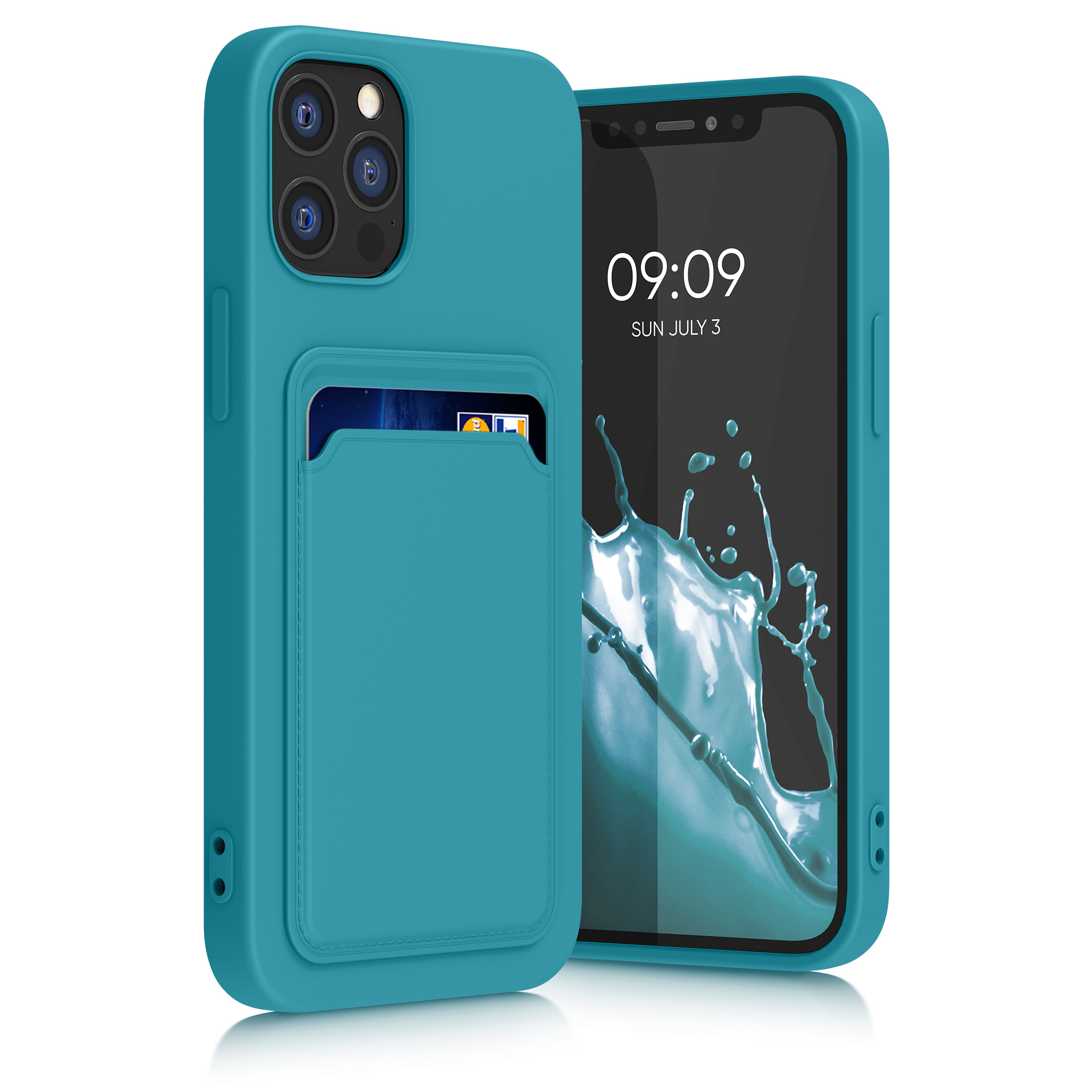 Kryt na mobil kwmobile iPhone 12 / iPhone 12 Pro - karta, matná světle modrá