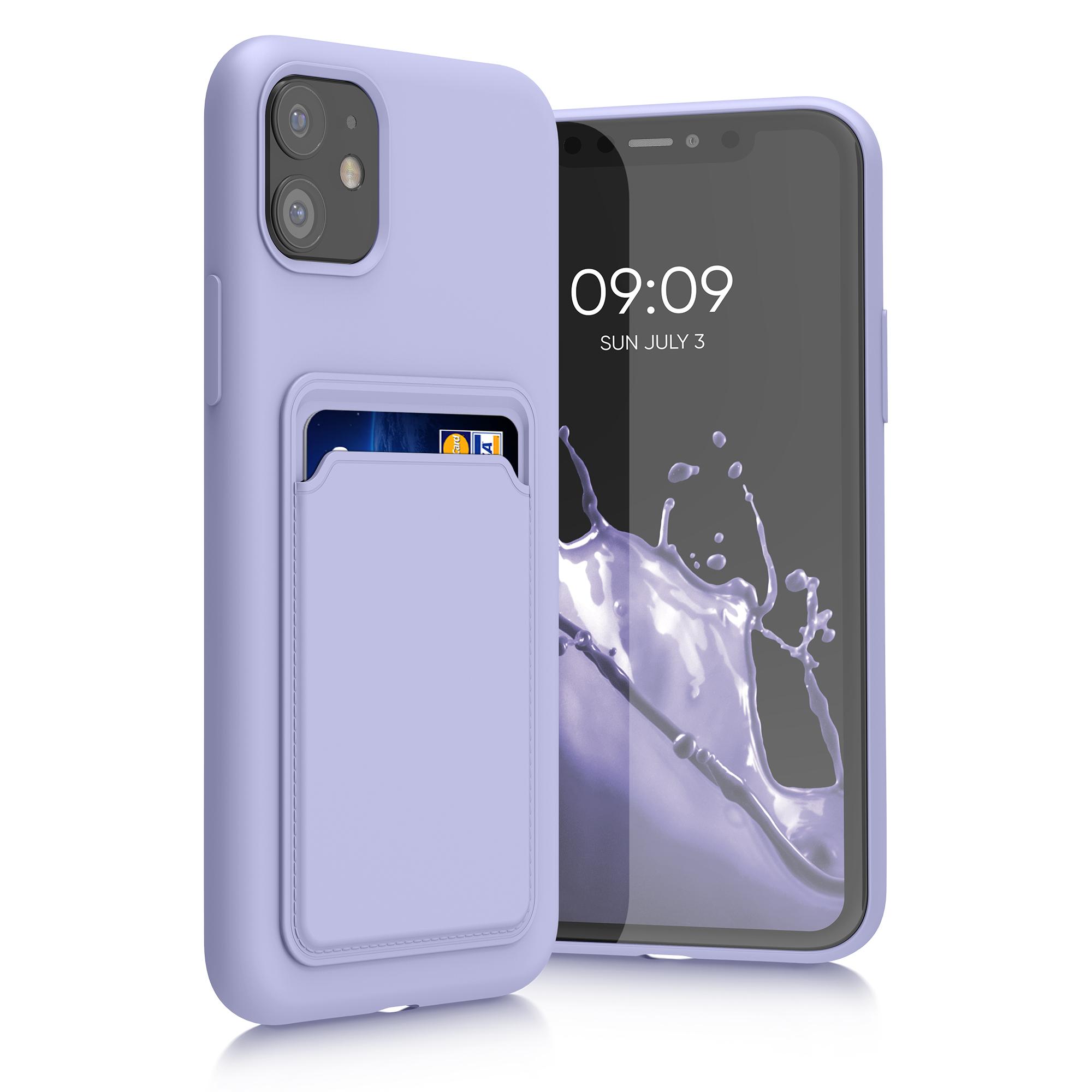 Kryt na mobil kwmobile iPhone 11 - karta, levandulová
