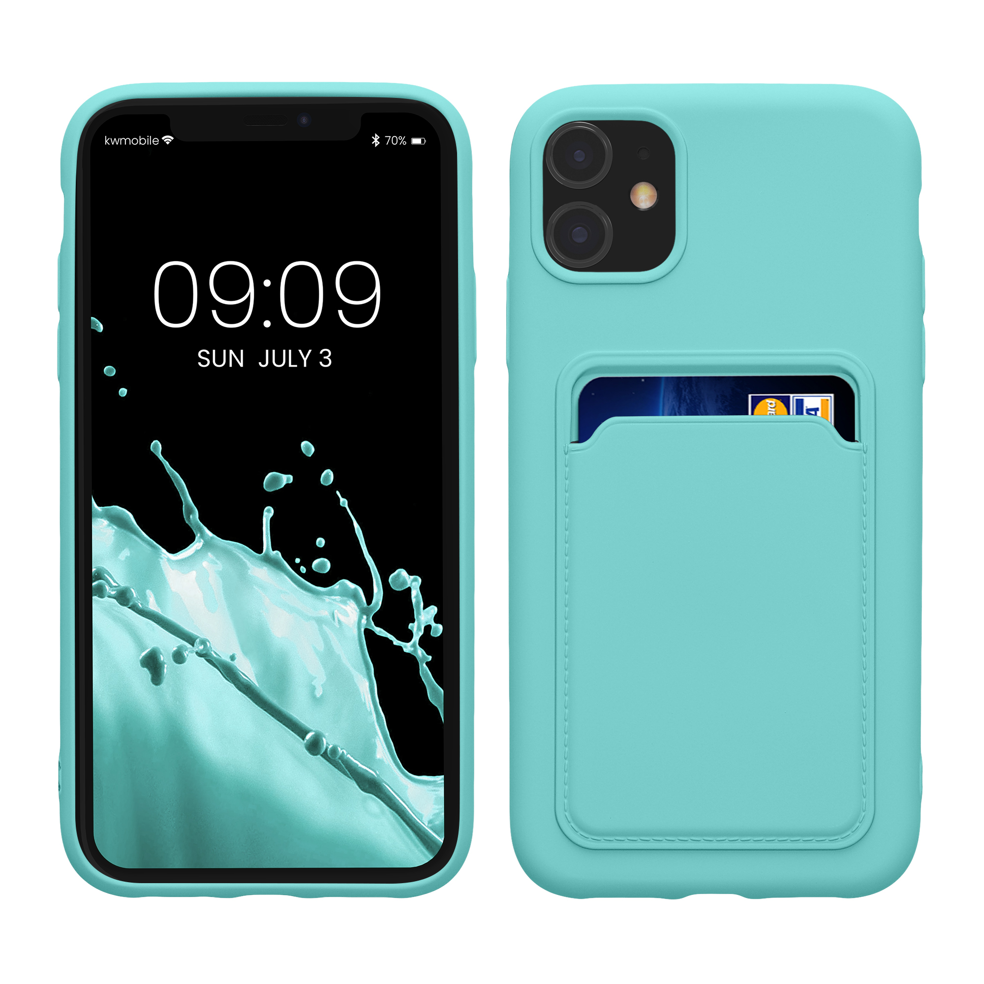 Kryt na mobil kwmobile iPhone 11 - karta, Mint