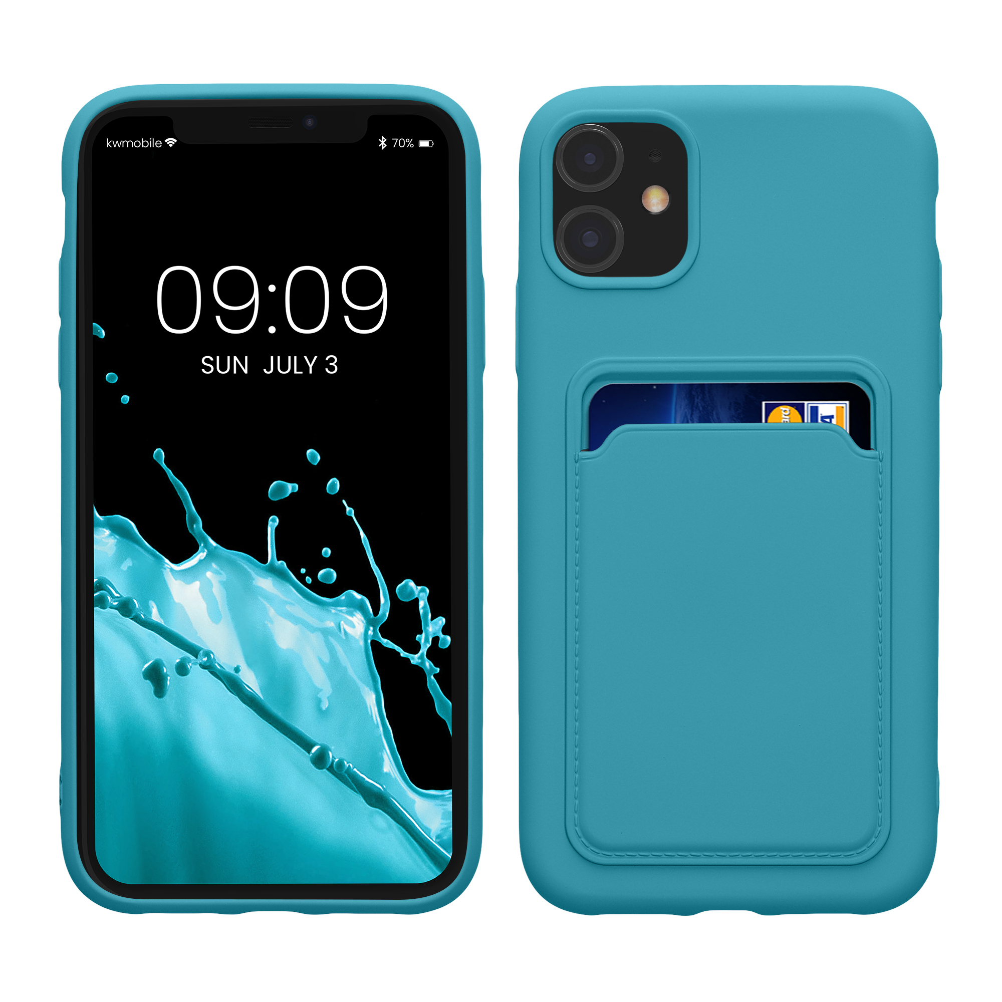 Kryt na mobil kwmobile iPhone 11 - karta, matná světle modrá