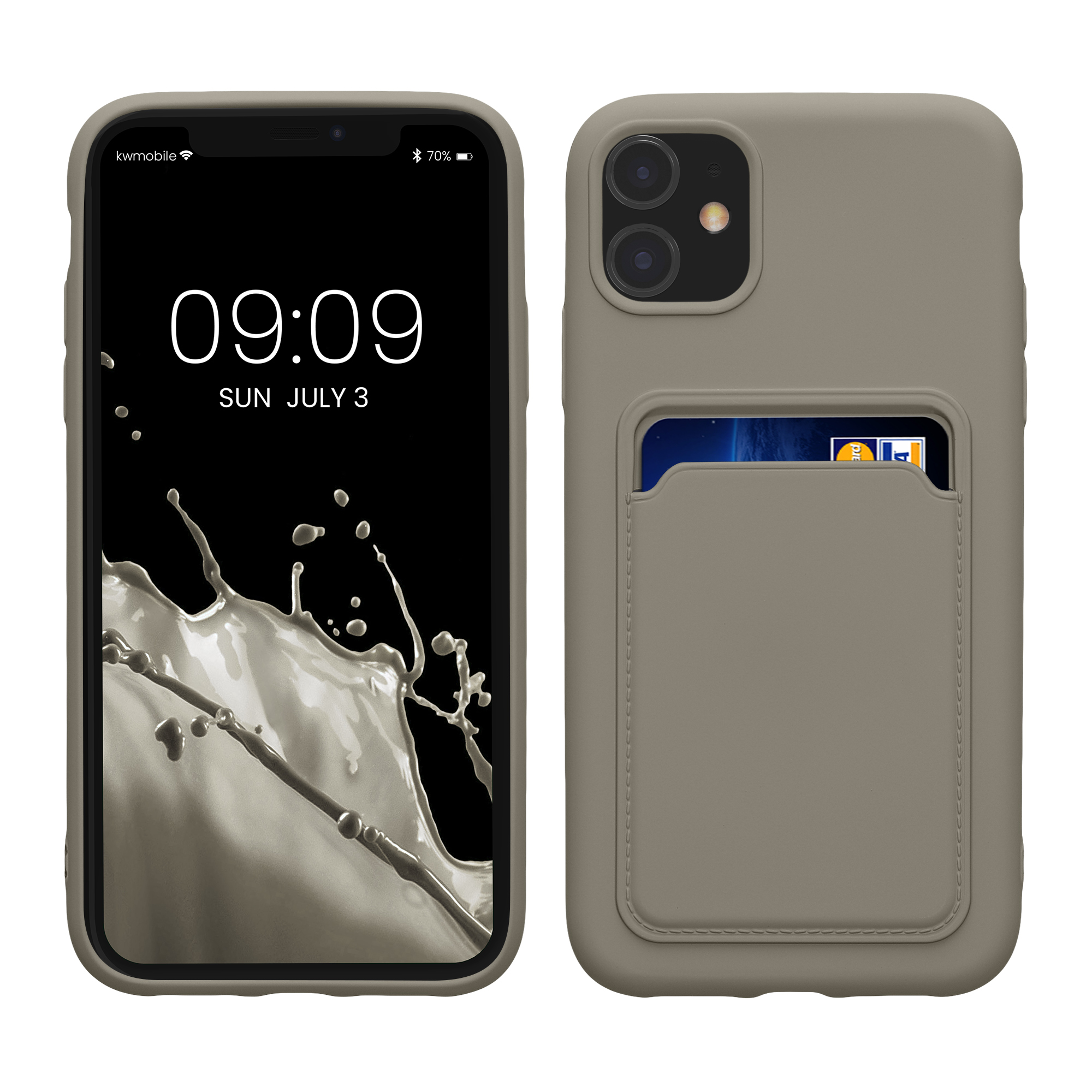 Kryt na mobil kwmobile iPhone 11 - karta, matná světle šedá