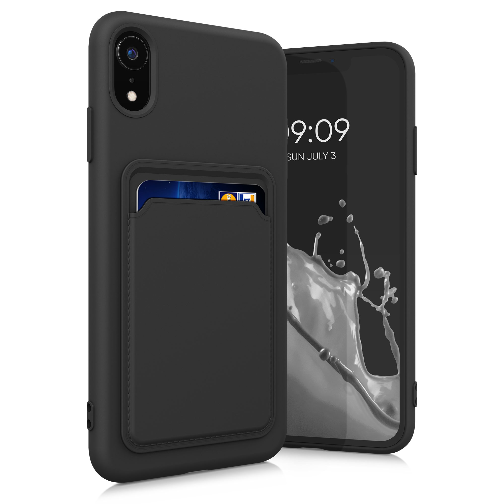 Kryt na mobil s držákem karty kwmobile pro Apple iPhone XR - černá