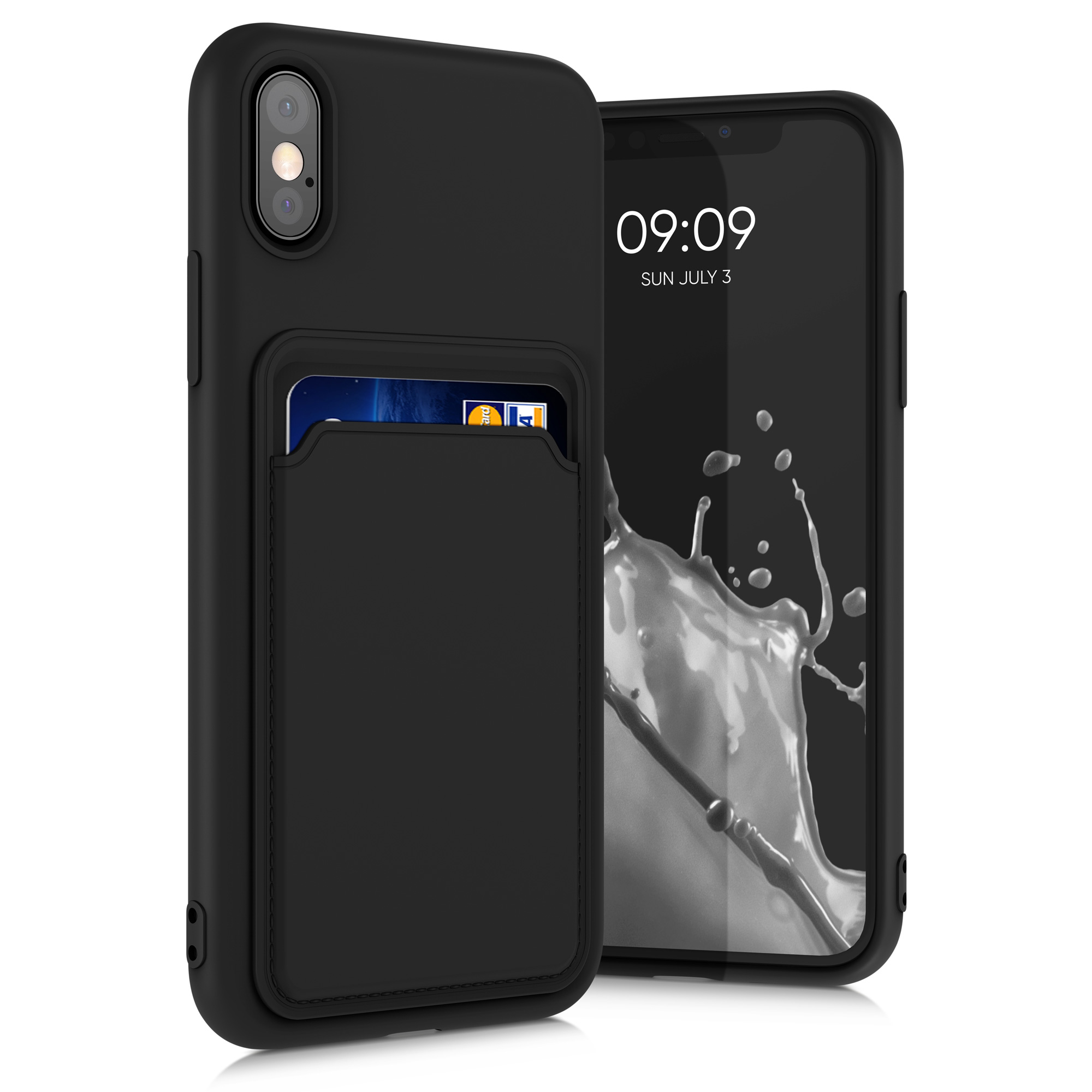 kwmobile měkký ochranný TPU kryt pro Apple iPhone X, nárazuvzdorný, kompatibilní s bezdrátovým nabíjením, černá