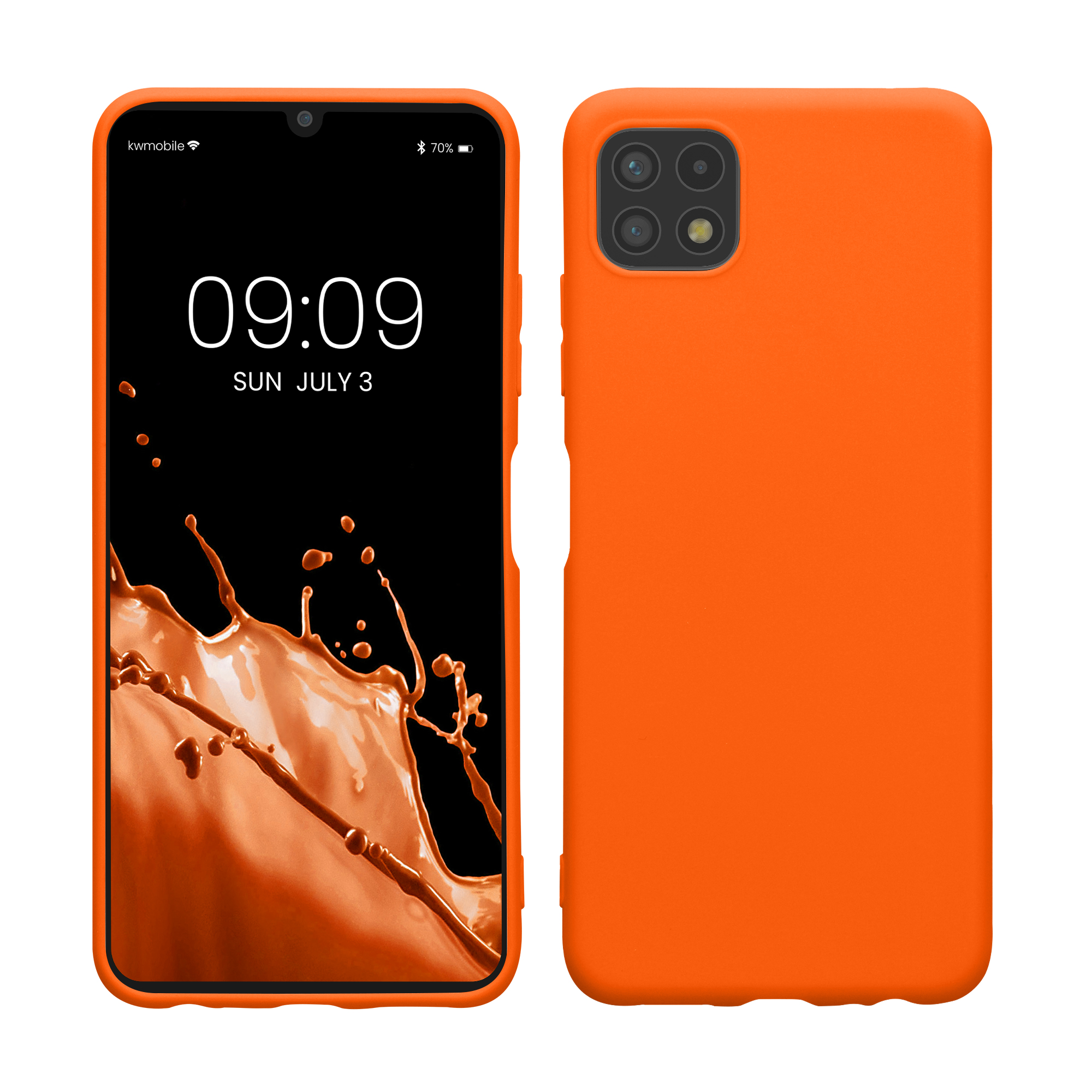 Kryt na mobil Samsung Galaxy A22 5G kwmobile TPU Neonová oranžová