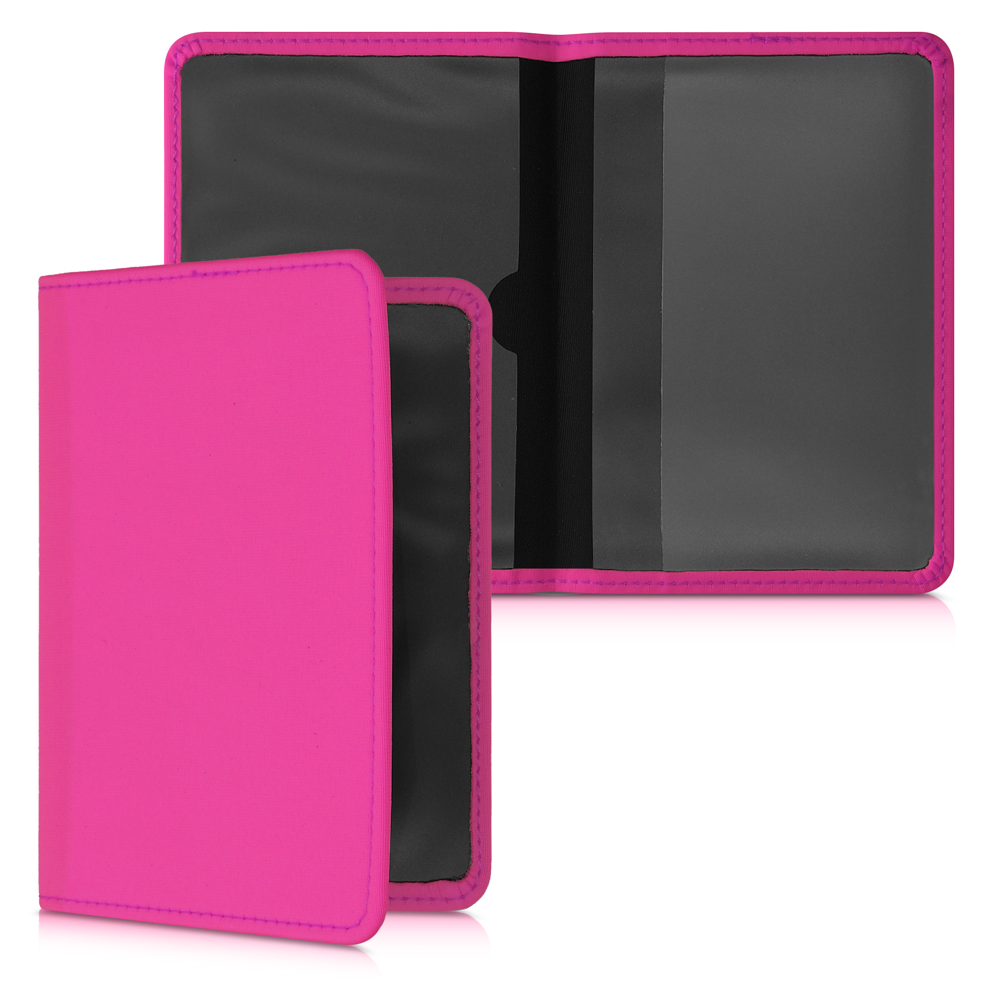Obal na doklady od auta kwmobile neopren - 12 × 17,5 cm otevřené / 9,2 × 13 cm složené - tmavě růžová