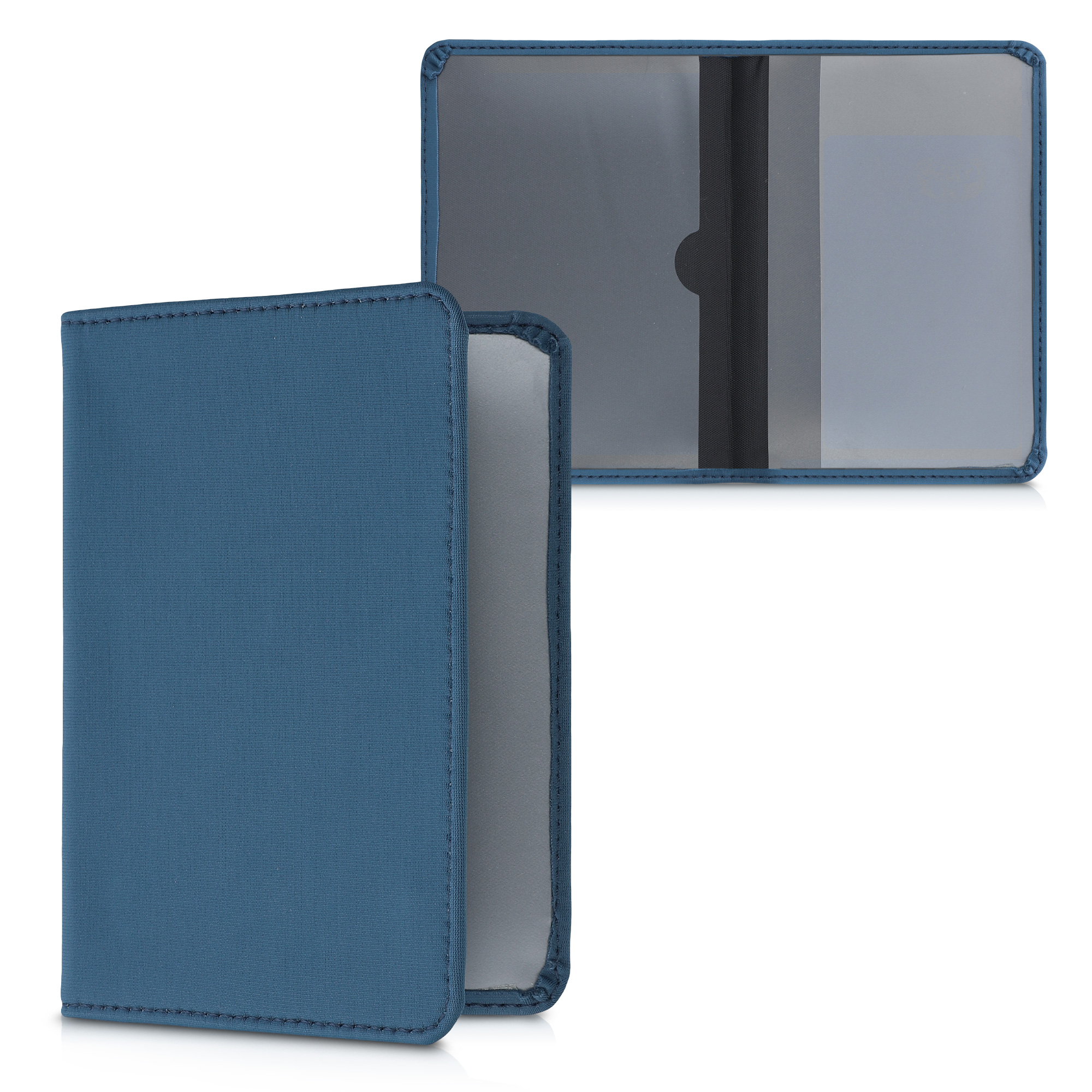 Obal na doklady od auta kwmobile neopren - 12 × 17,5 cm otevřené / 9,2 × 13 cm složené - námořnická modrá