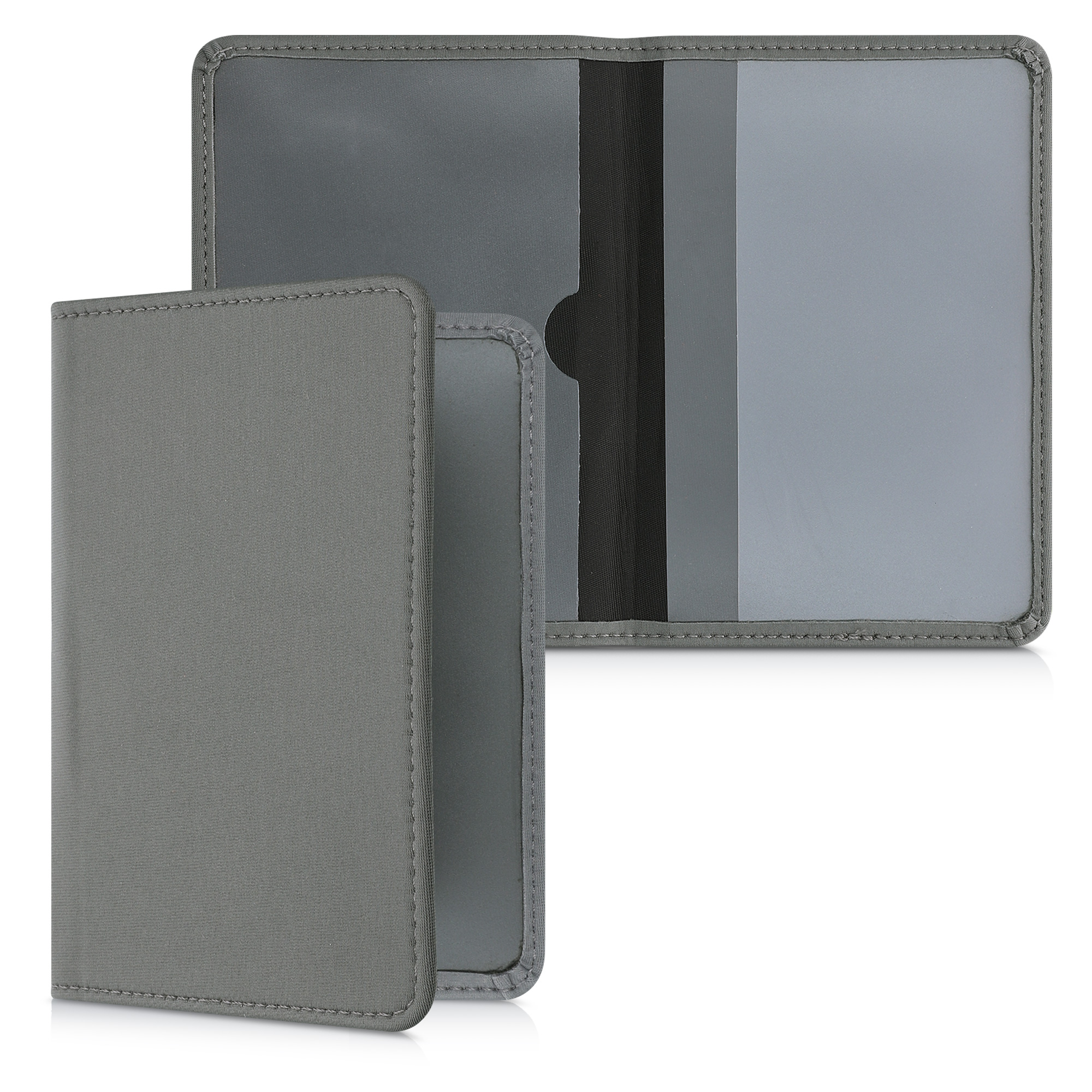 Obal na doklady od auta kwmobile neopren - 12 × 17,5 cm otevřené / 9,2 × 13 cm složené - Stone Dust