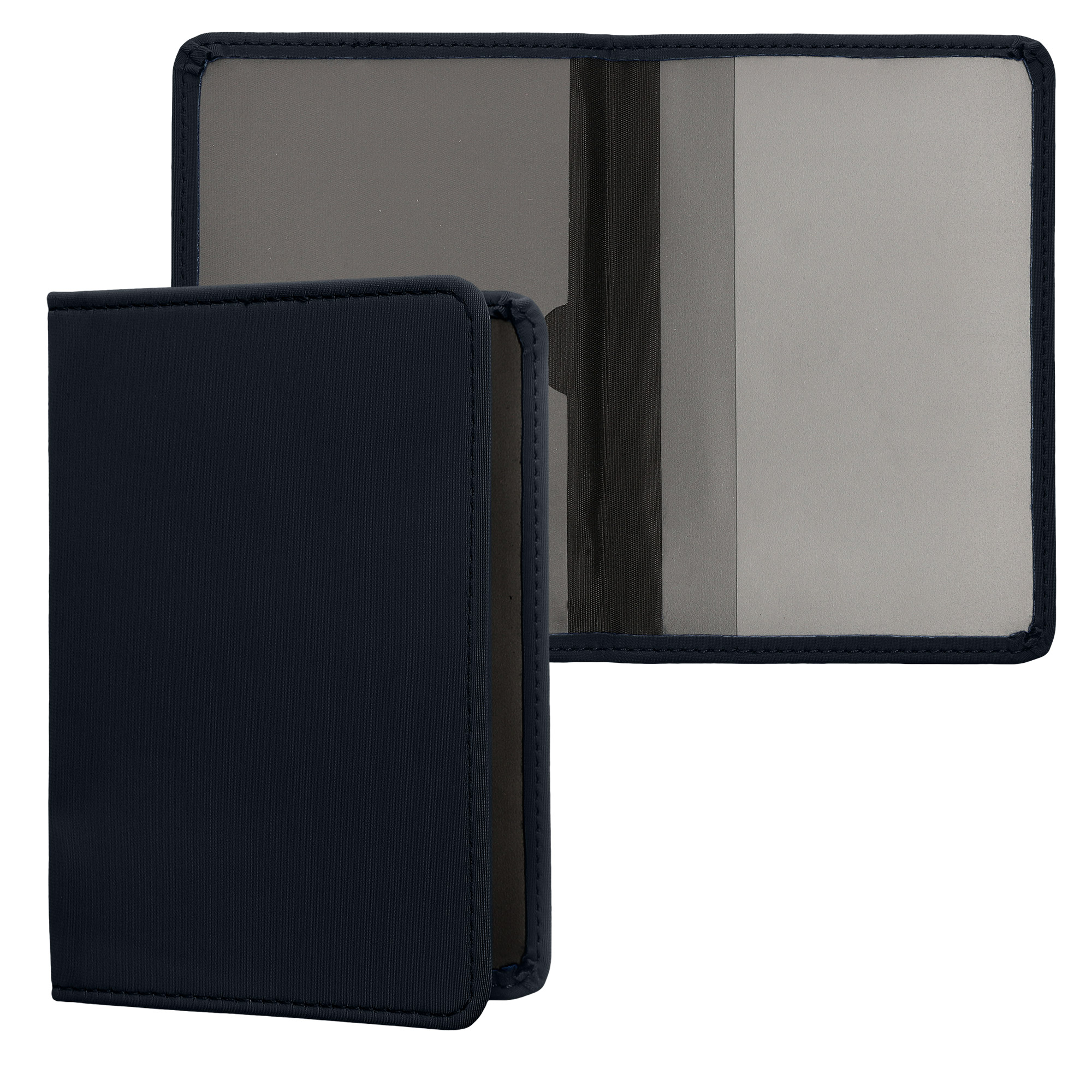 Obal na doklady od auta kwmobile neopren - 12 × 17,5 cm otevřené / 9,2 × 13 cm složené - tmavě modrá