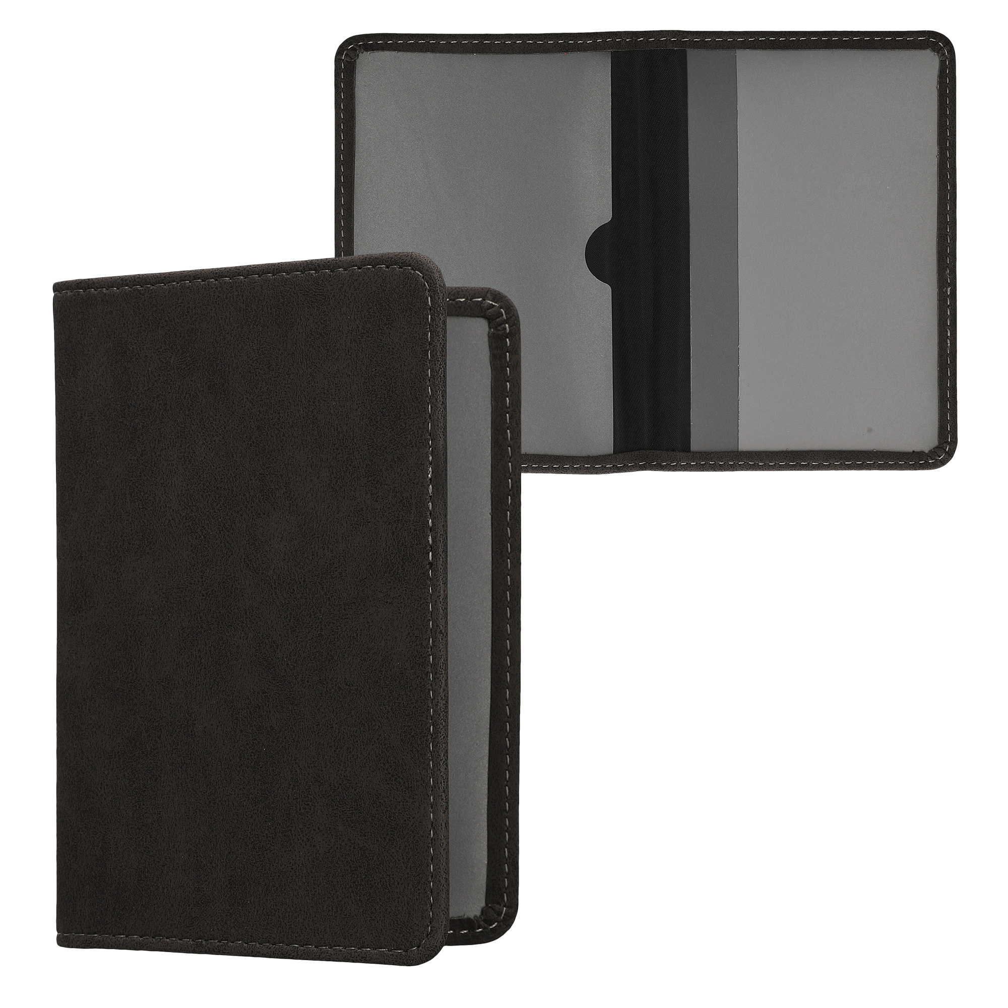 Obal na doklady od auta kwmobile 12 x 17,5 cm / 9,2 x 13 cm syntetický semiš - černá