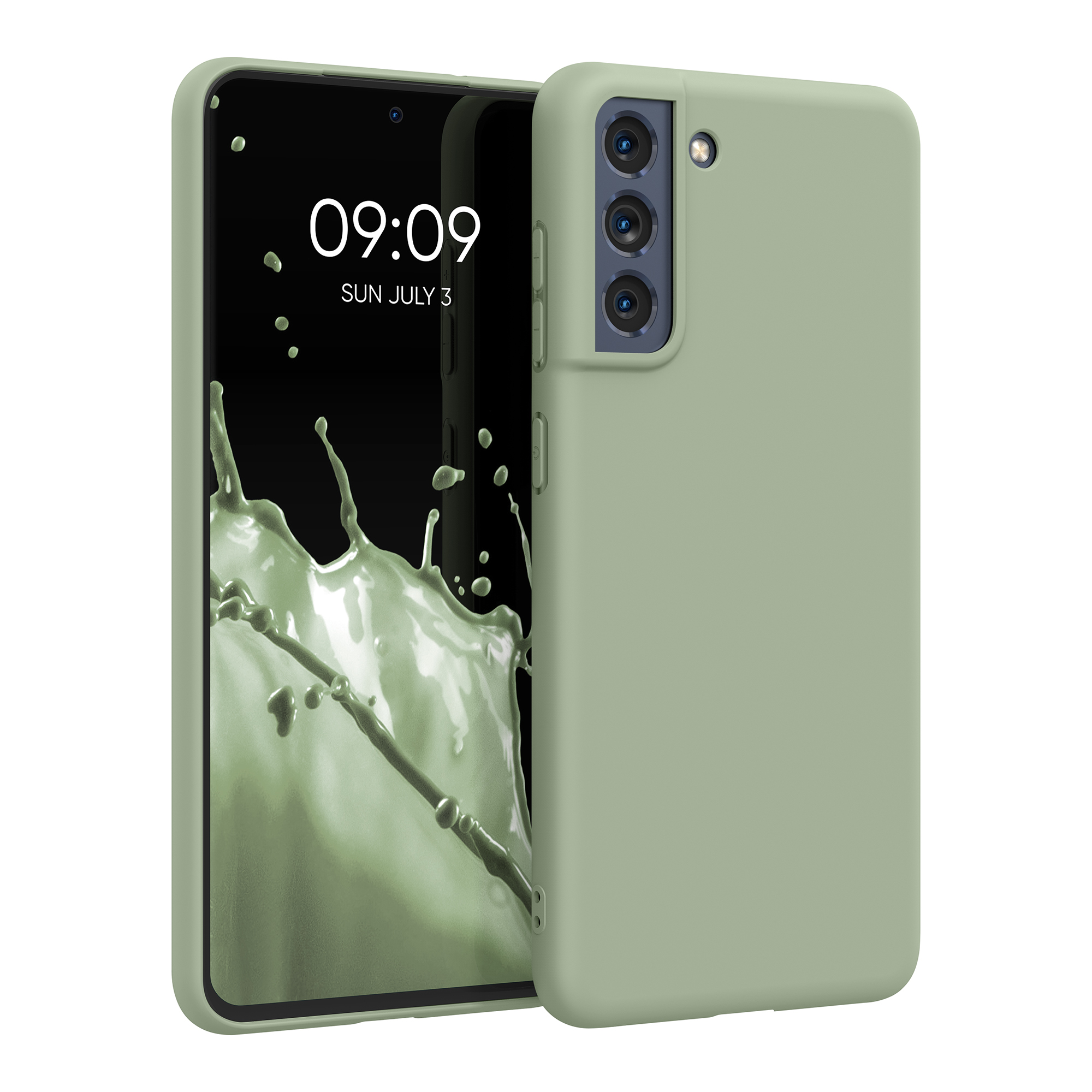 Kryt na mobil Galaxy S21 Fan Edition kwmobile Soft Cover šedozelená
