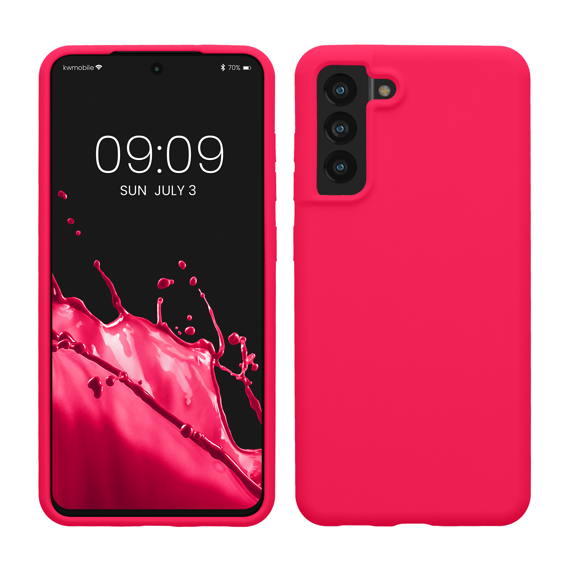Pouzdro pro Samsung Galaxy S21 FE kwmobile silikonové - neonově růžová