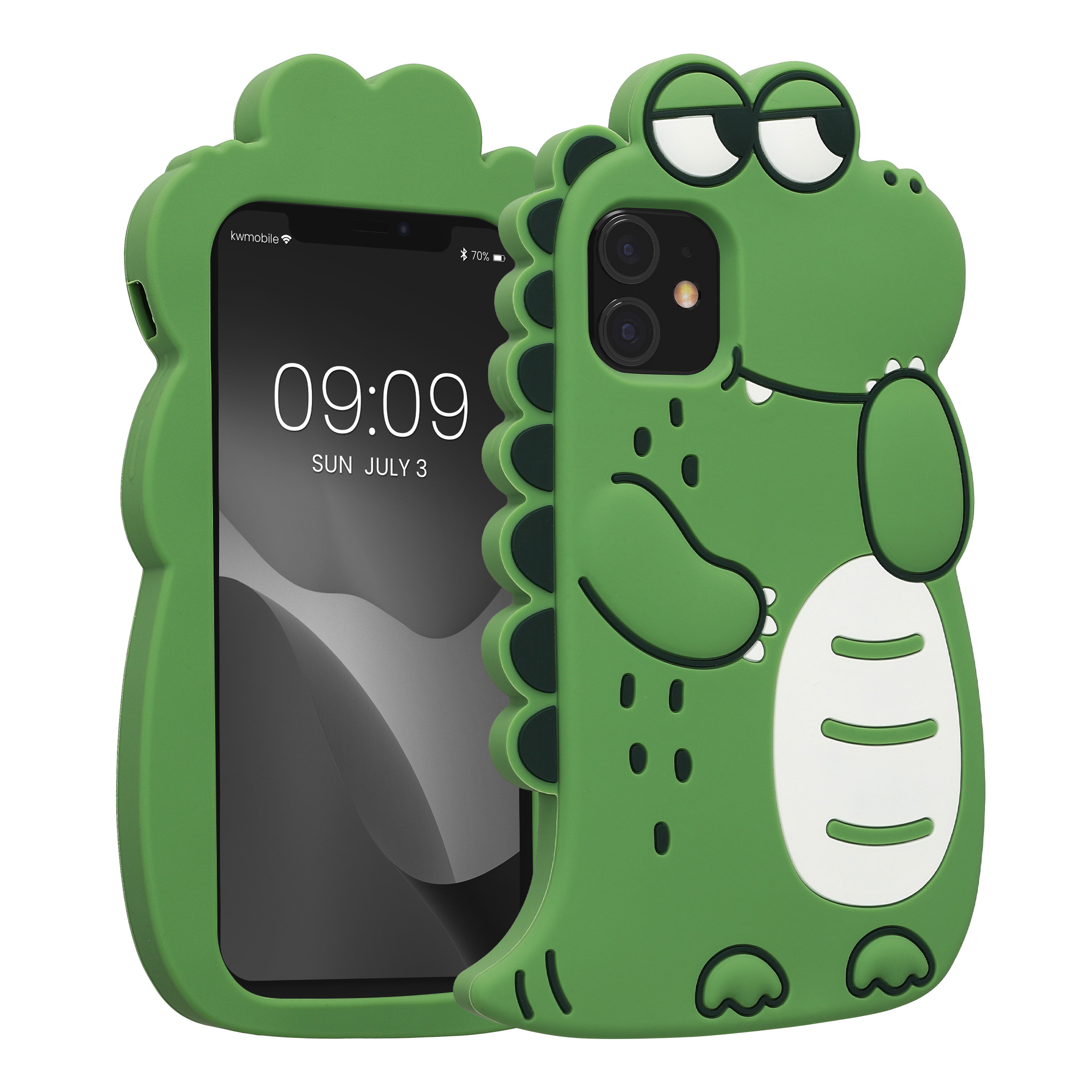 Kryt na mobil kwmobile iPhone 11 - černo-bílo-zelená