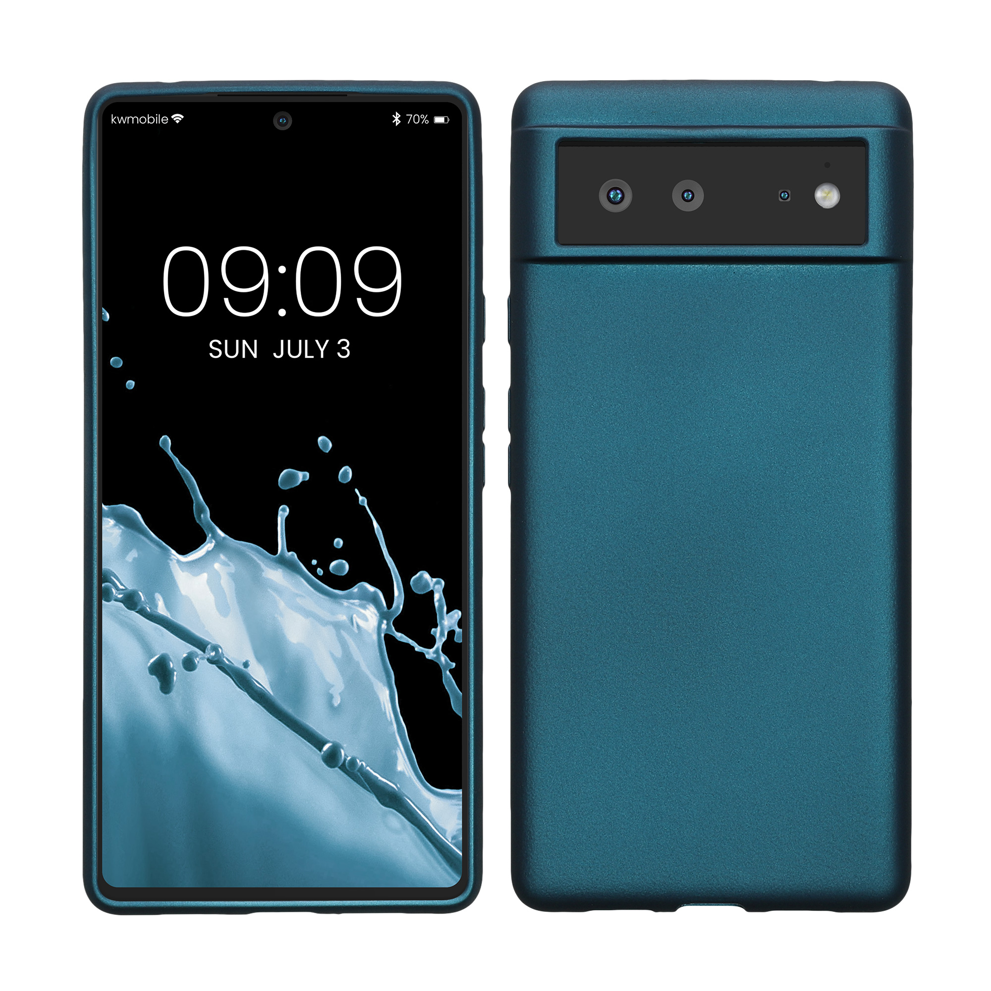 Metalický kryt kwmobile pro Google Pixel 6 - metalická modrá
