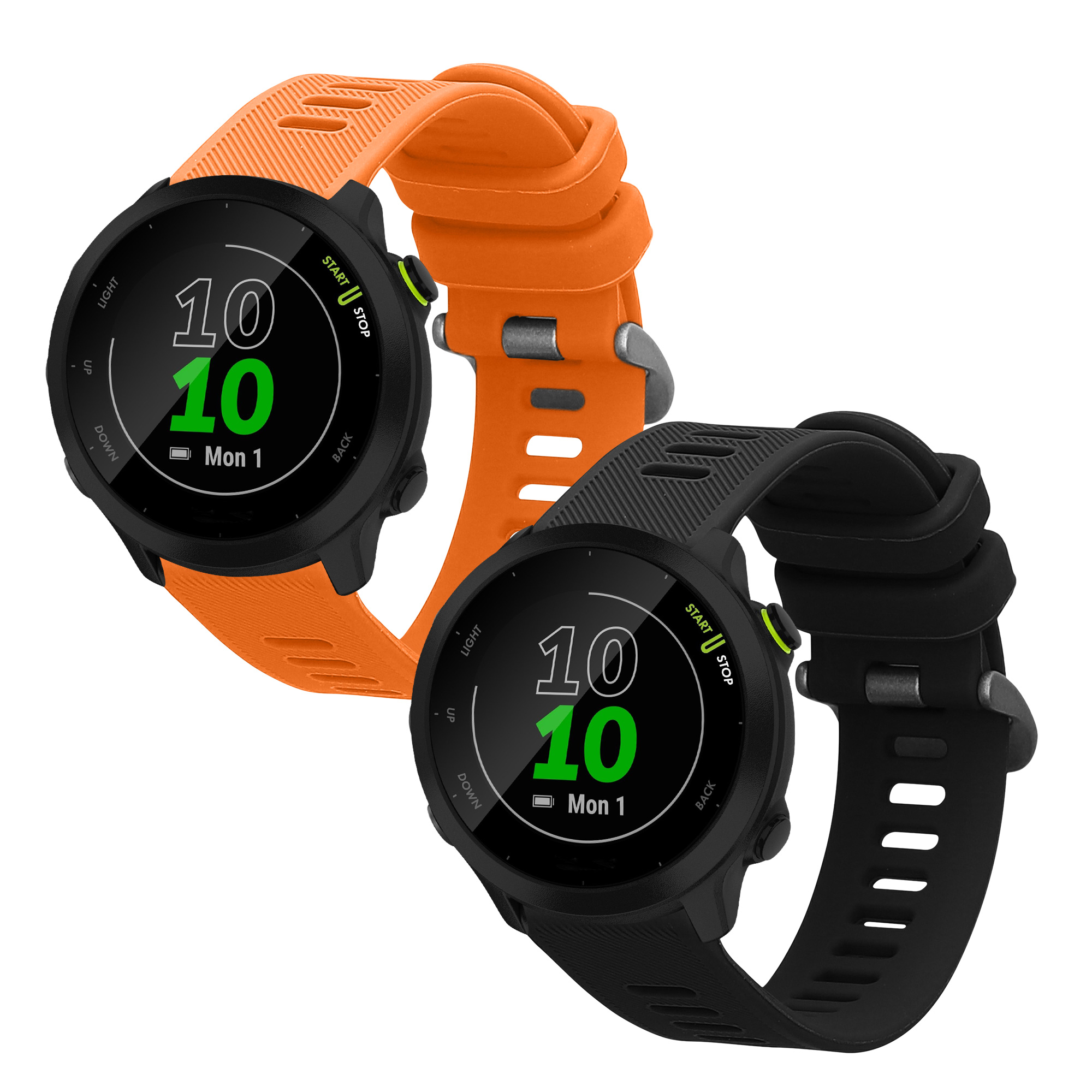 Řemínek Garmin Forerunner 55 / 165 / 2 kwmobile silikon 2 ks černá / oran