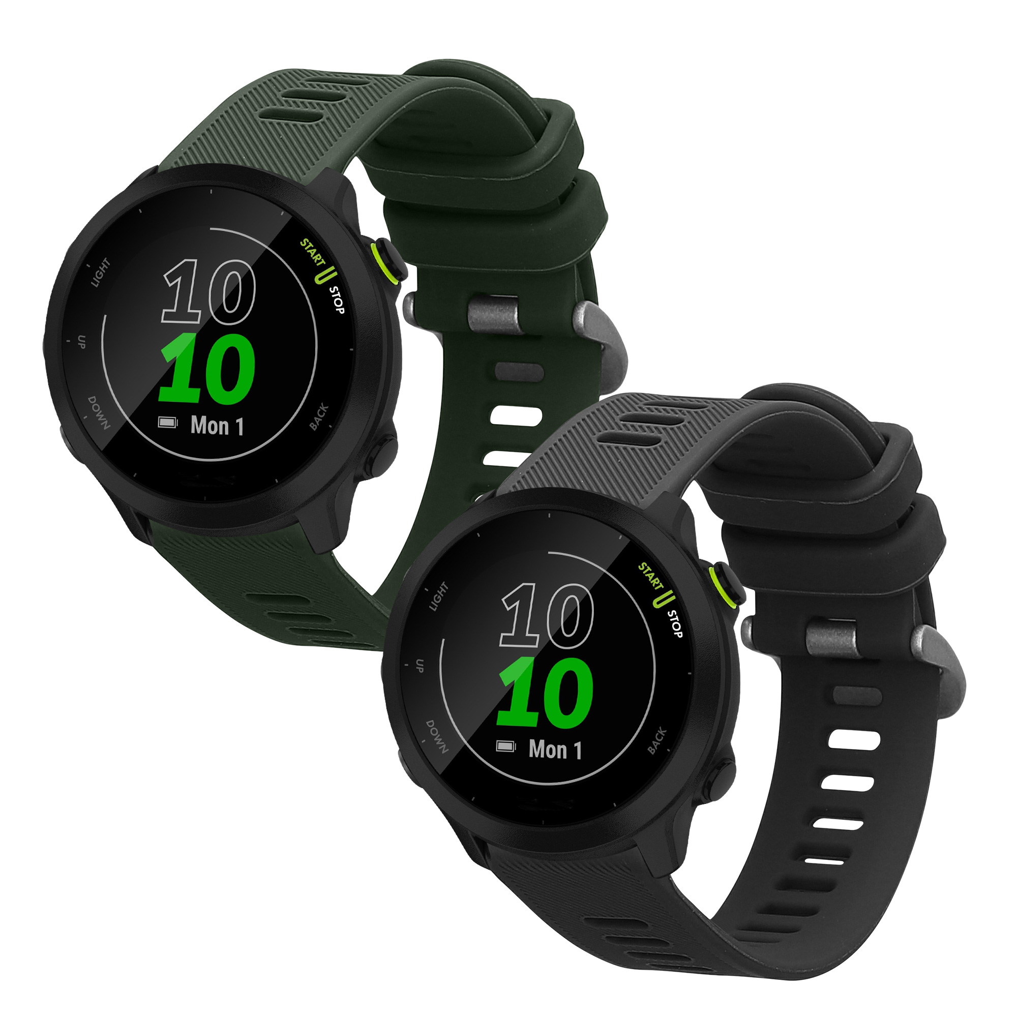 Řemínek Garmin Forerunner 55 / 165 / 2 kwmobile silikon 2 ks šedá / tmavě