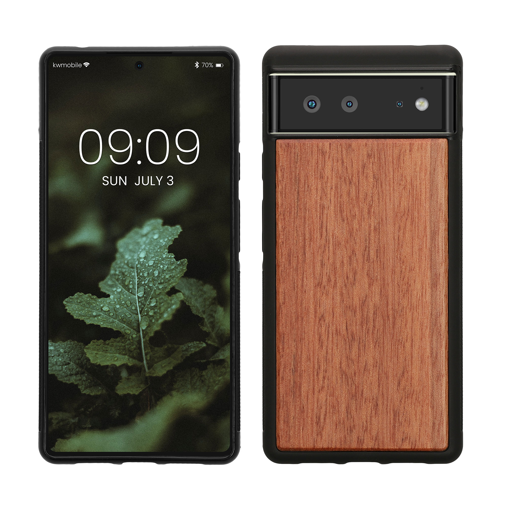 Dřevěný kryt kwmobile pro Google Pixel 6 - přírodní