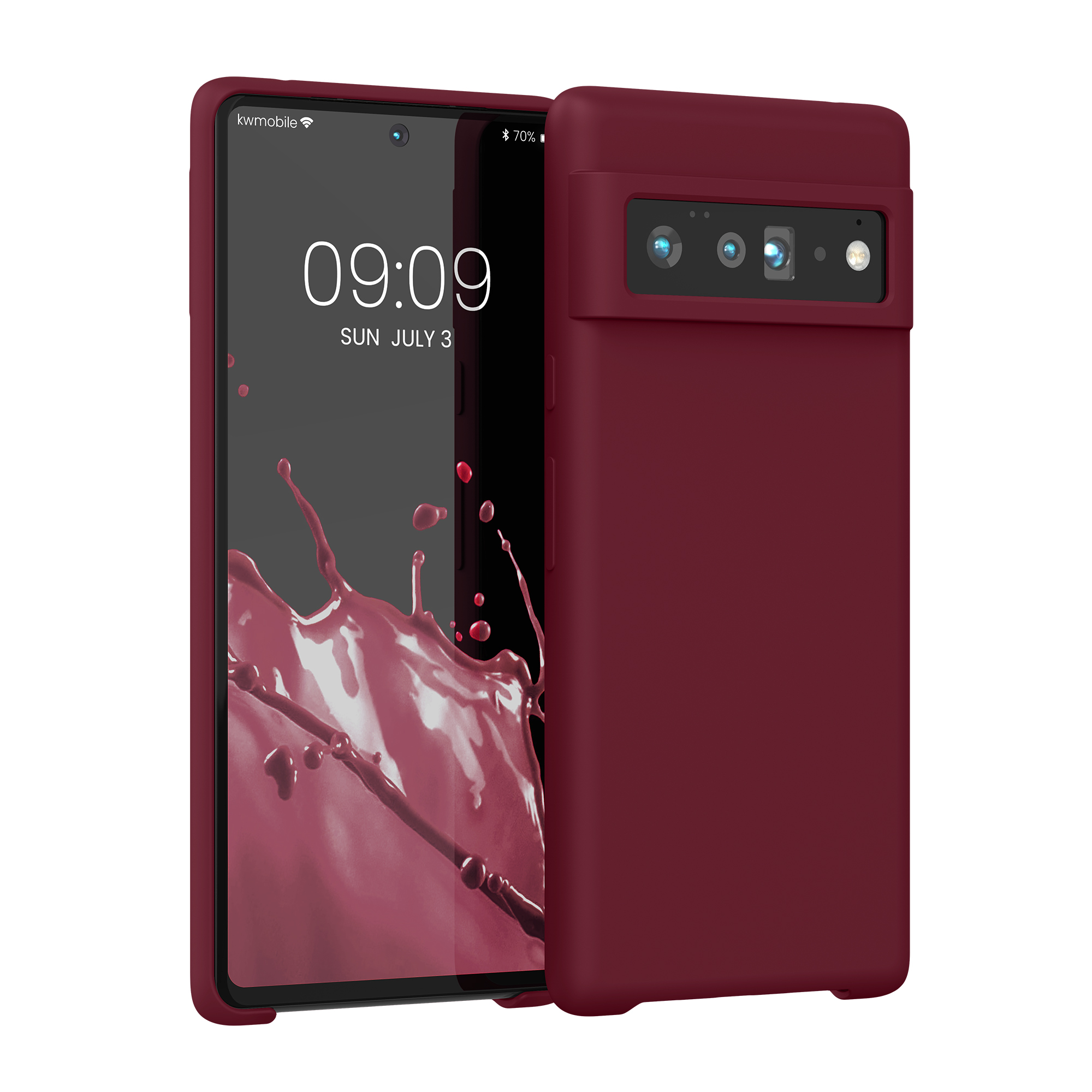 Silikonový kryt kwmobile pro Google Pixel 6 Pro - wireless charging rhubarb red