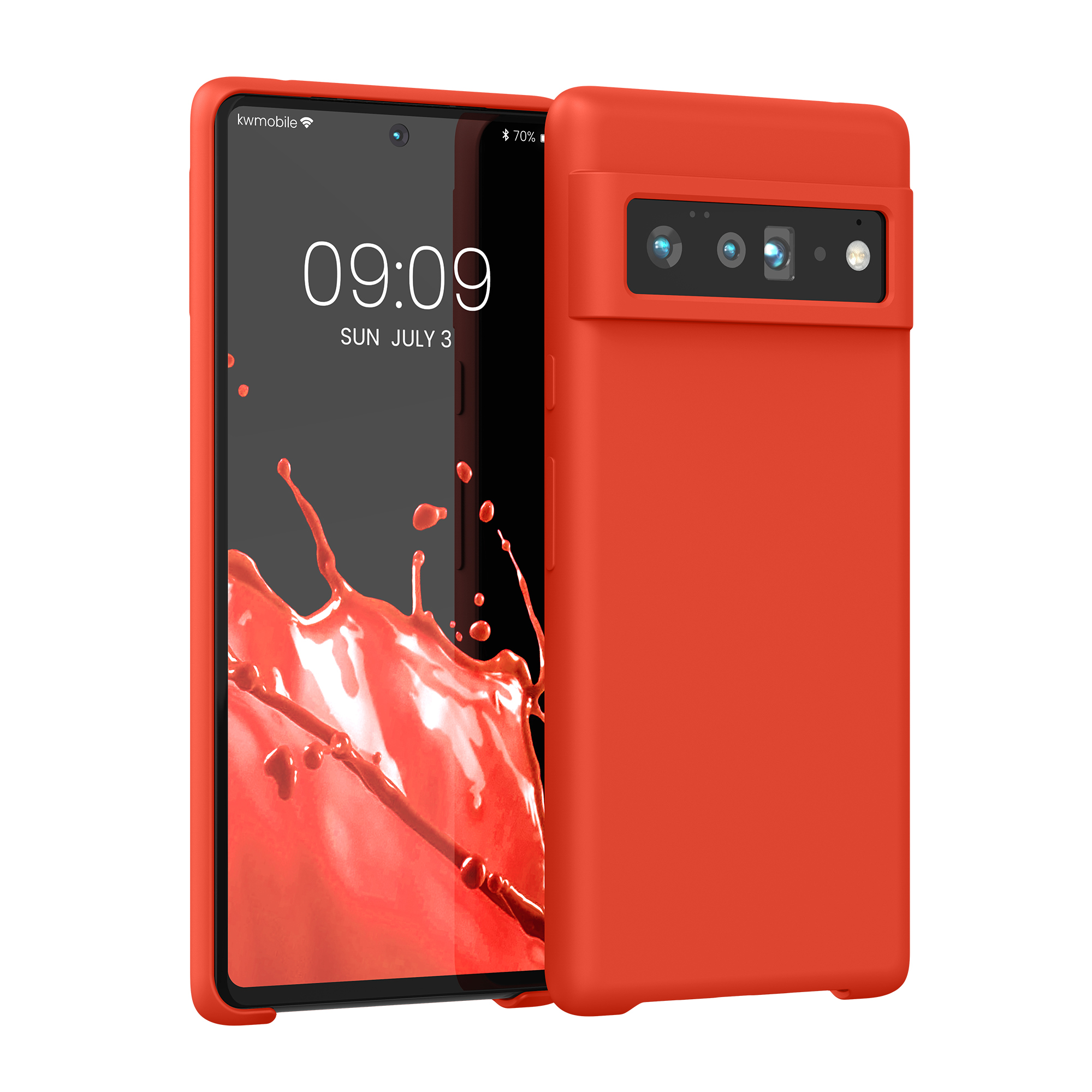 Pouzdro pro Google Pixel 6 Pro kwmobile silikonové - mandarinková oranžová