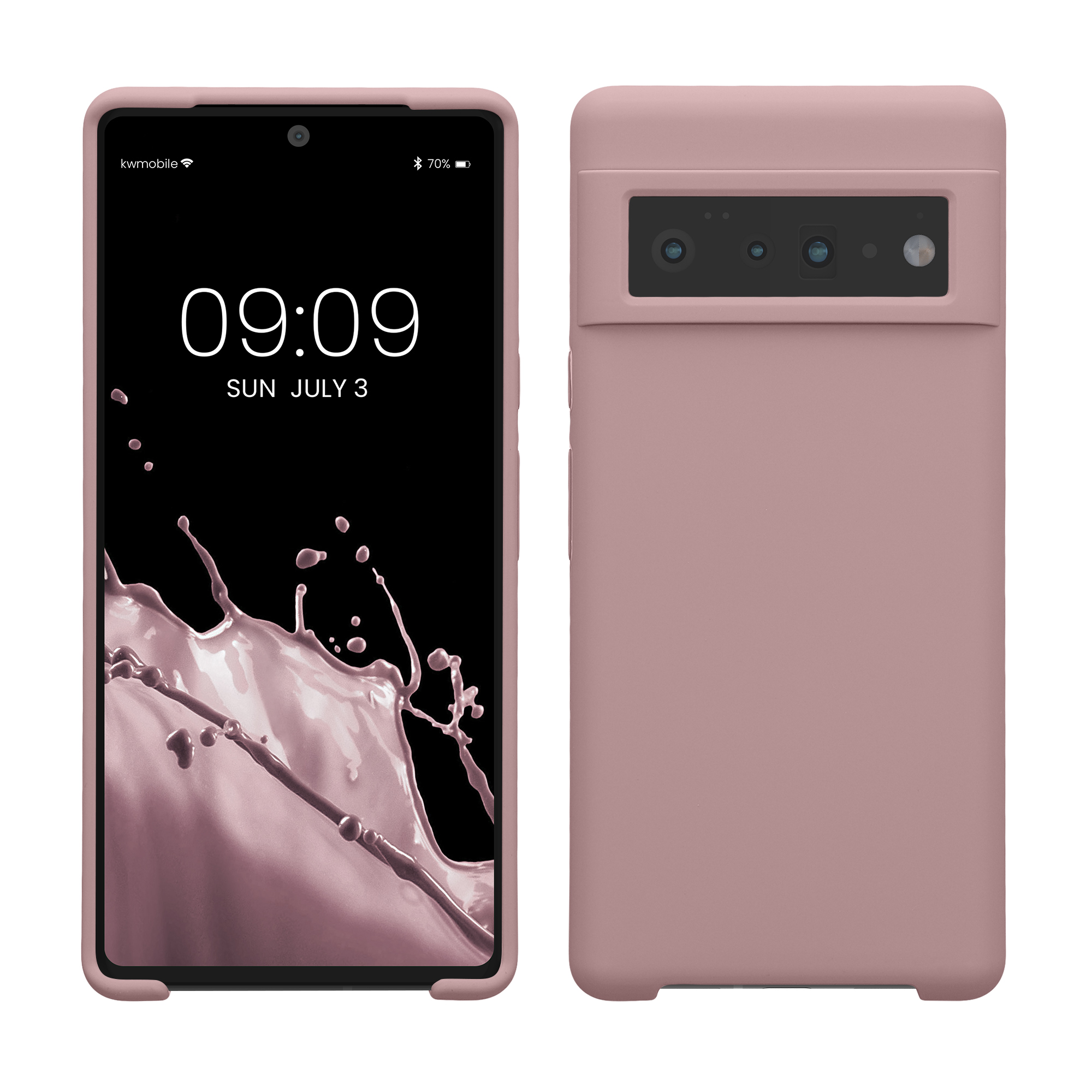 Silikonový kryt kwmobile pro Google Pixel 6 Pro - wireless charging nude lilac