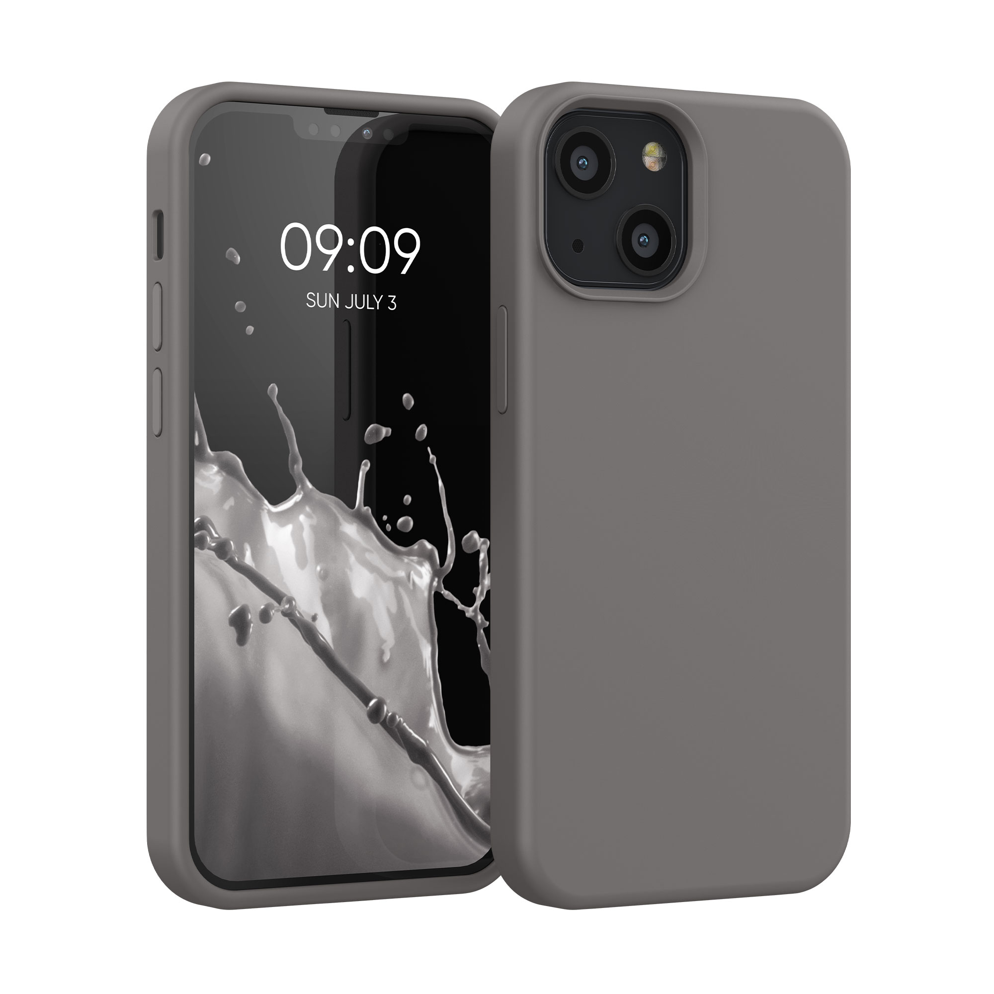 Pouzdro pro Apple iPhone 13 mini kwmobile silikonové - šedobéžová