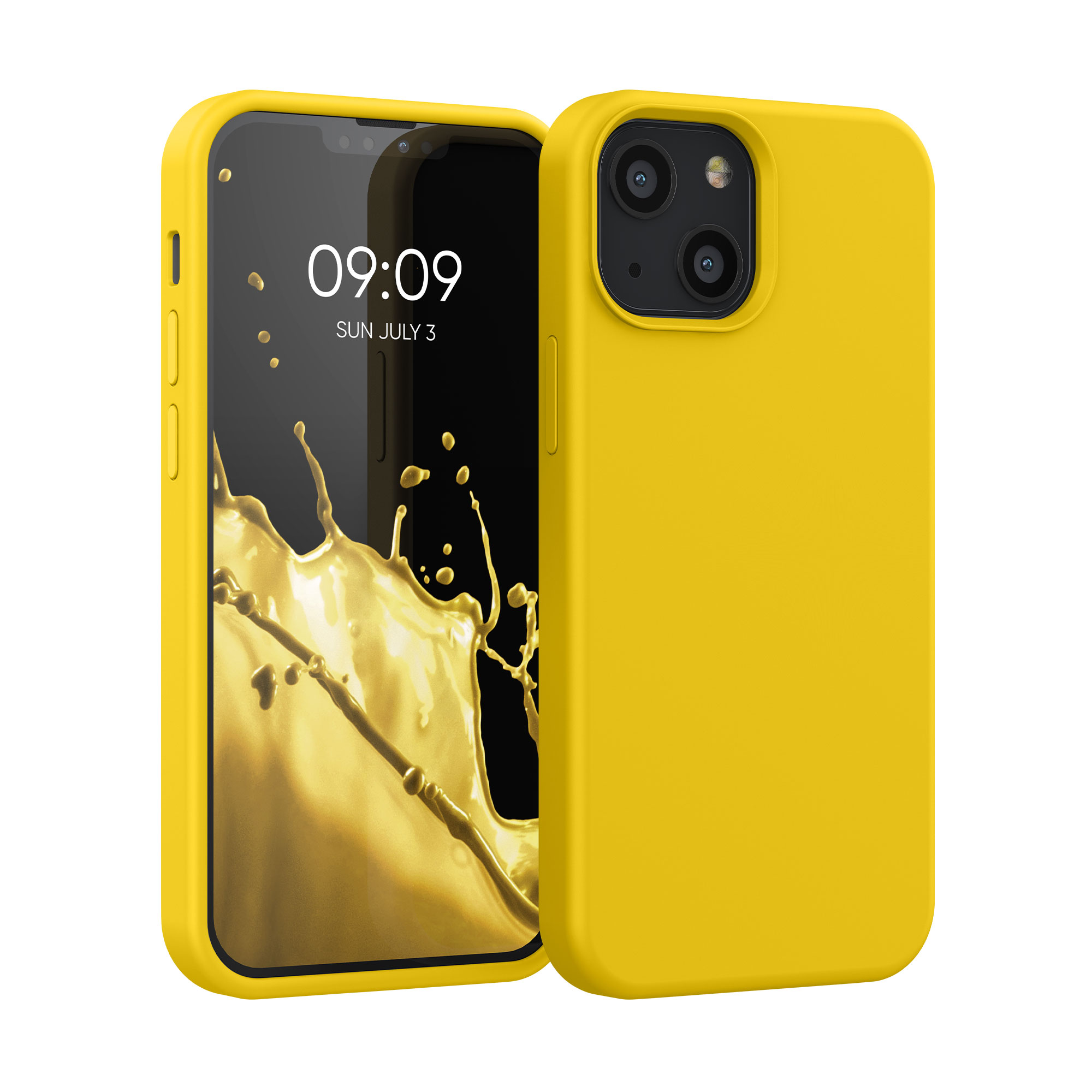 Kryt kwmobile soft-touch iPhone 13 mini žlutá