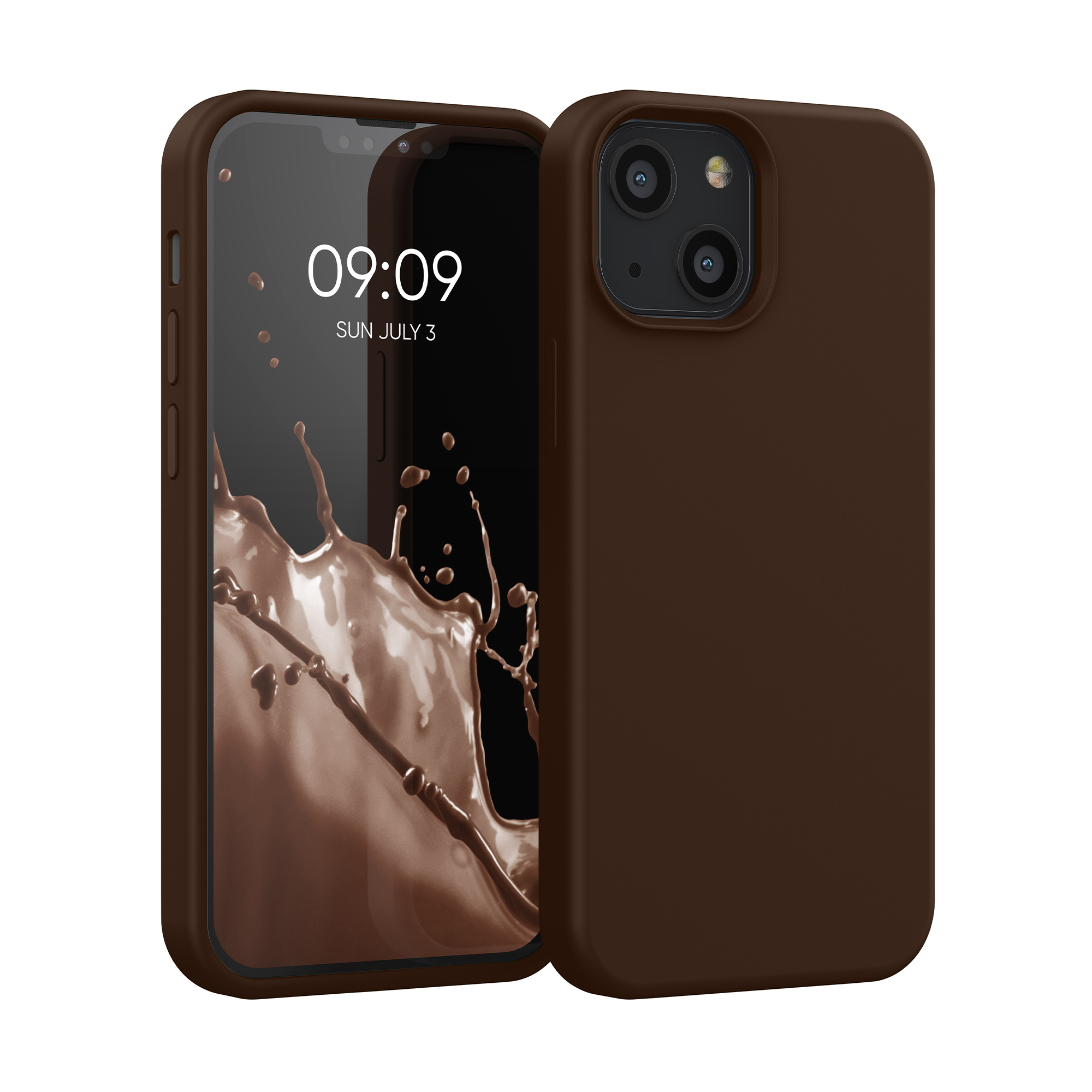 Kryt kwmobile soft-touch iPhone 13 mini čokoládová