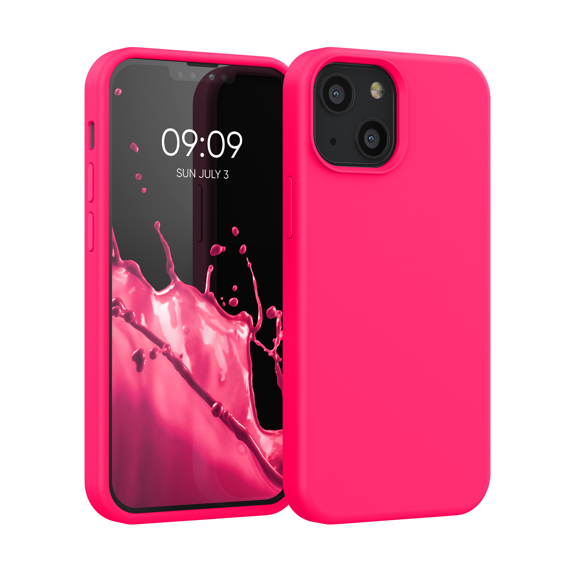 Pouzdro pro Apple iPhone 13 mini kwmobile silikonové - neonově růžová